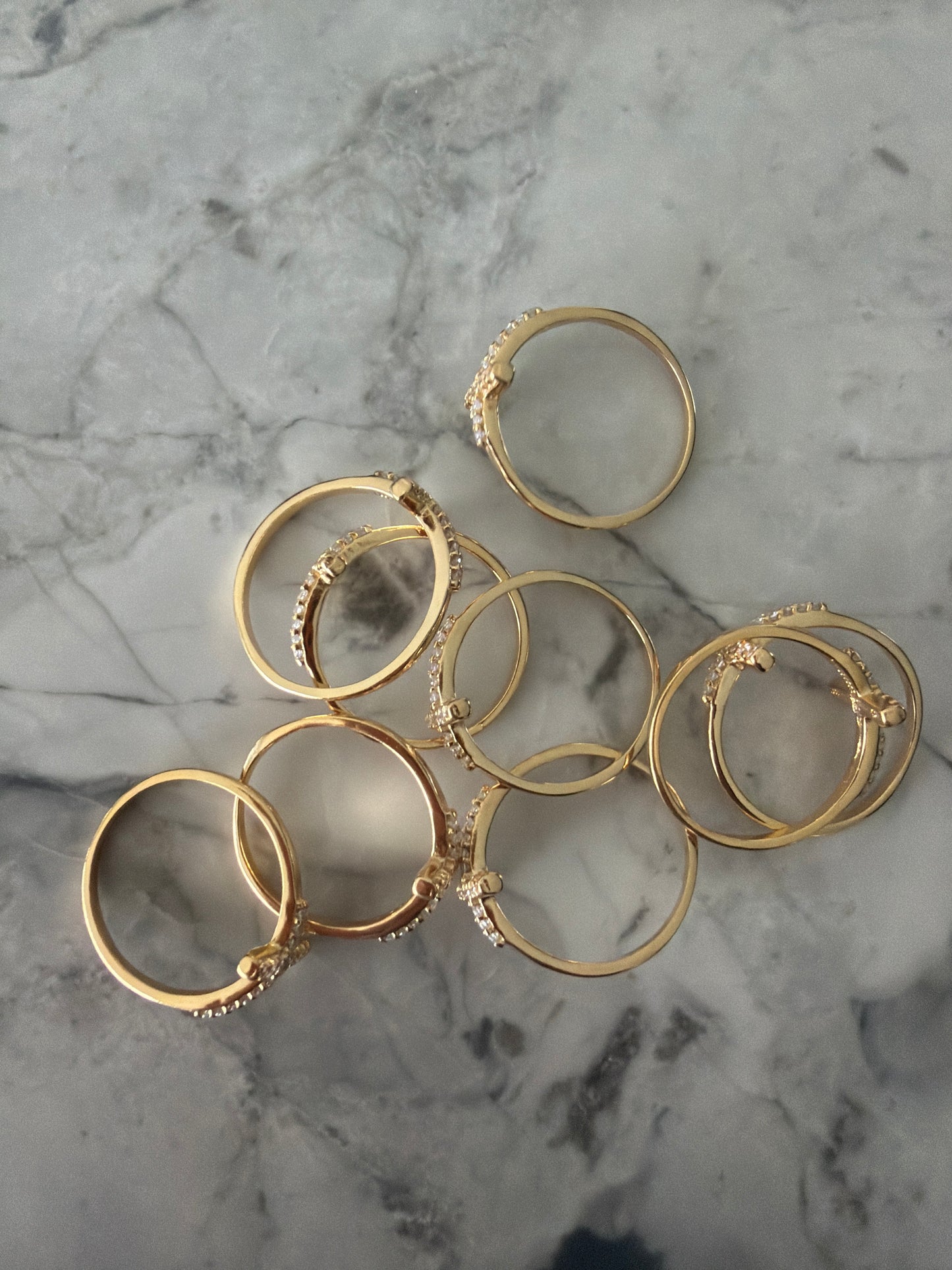Faith Crystal Cross Stackable Ring | 18k Gold-Filled