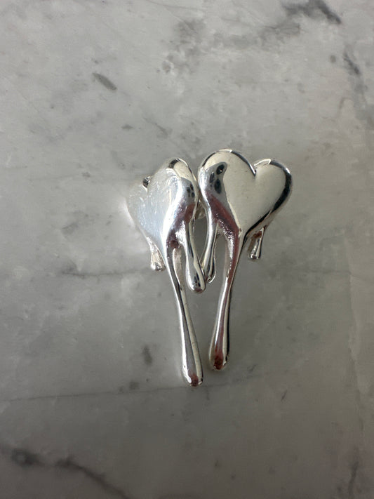 Melting Heart Silver Studs