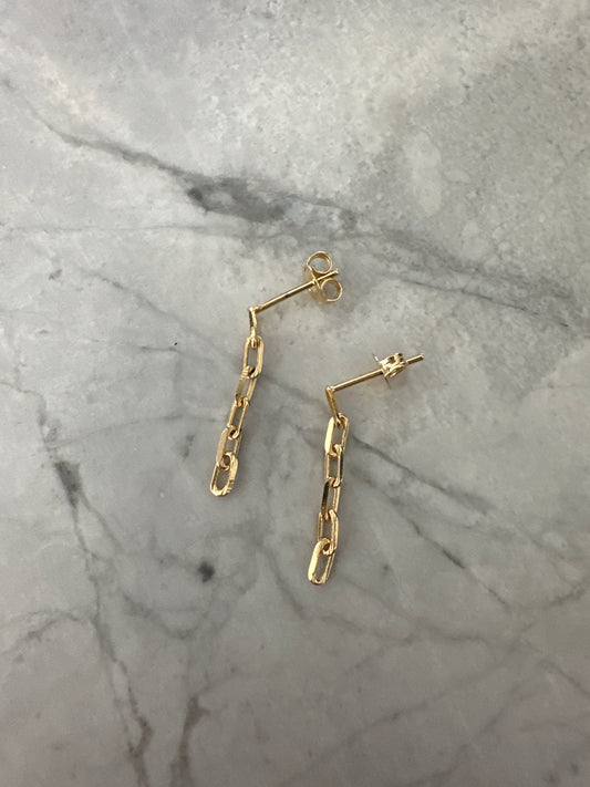 Paperclip Earrings Gold