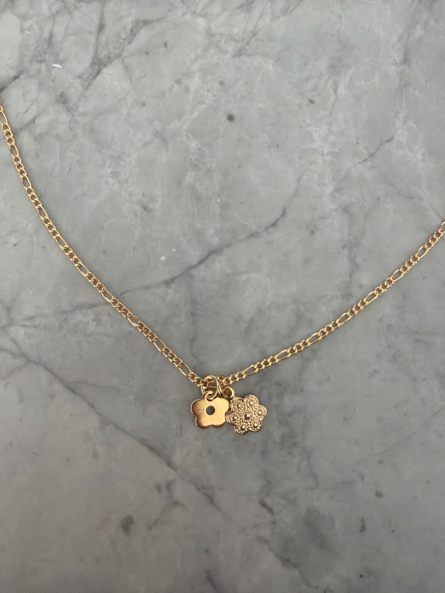 Meadow Double Flower Pendant Necklace | 18k Gold-Filled