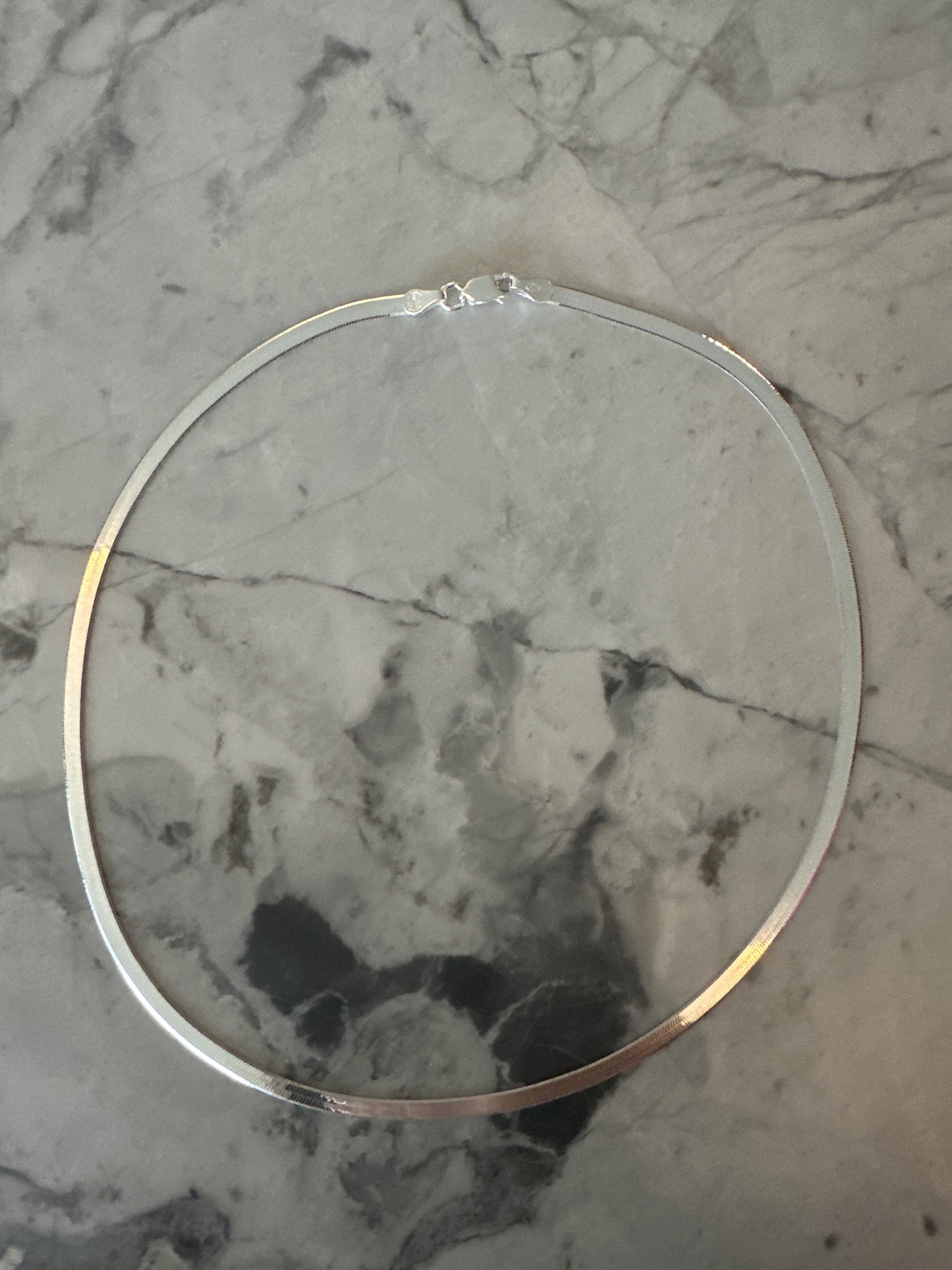 Herringbone Stackable Chain Silver Necklace