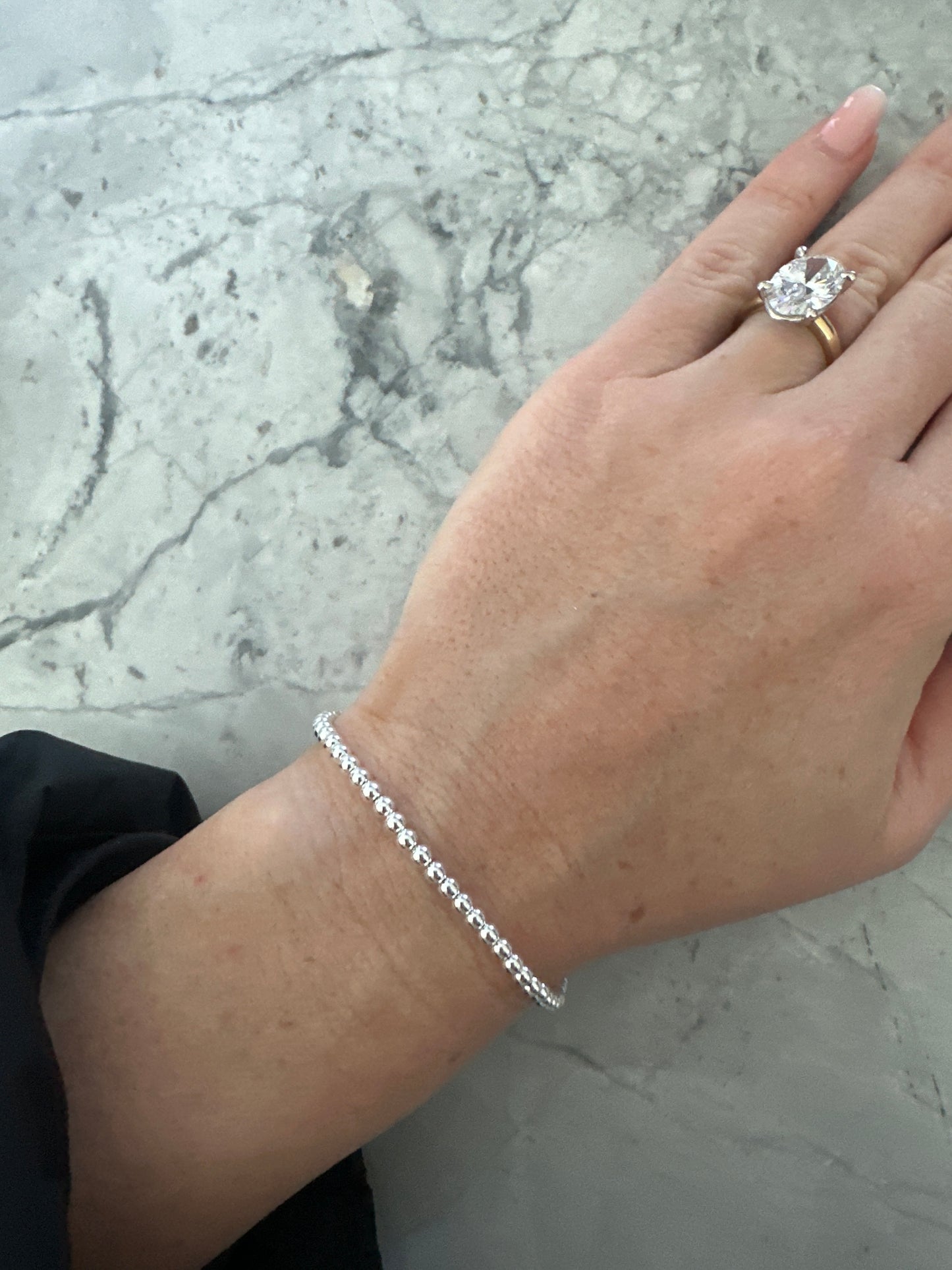Small Wrists Beaded Bracelet Silver