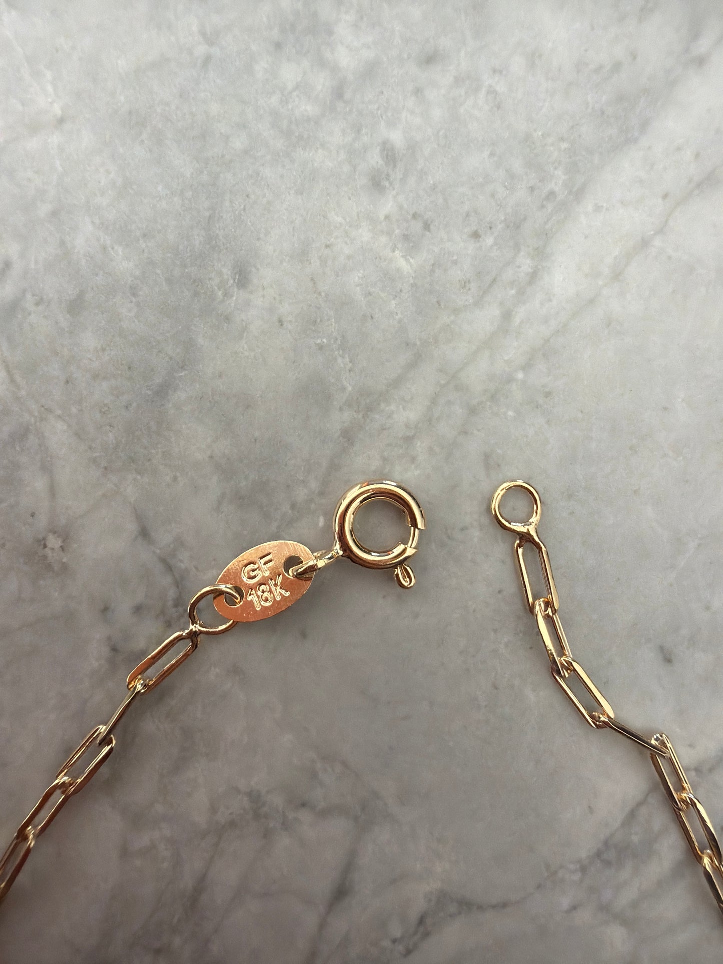 Paperclip anklet 18k gold filled