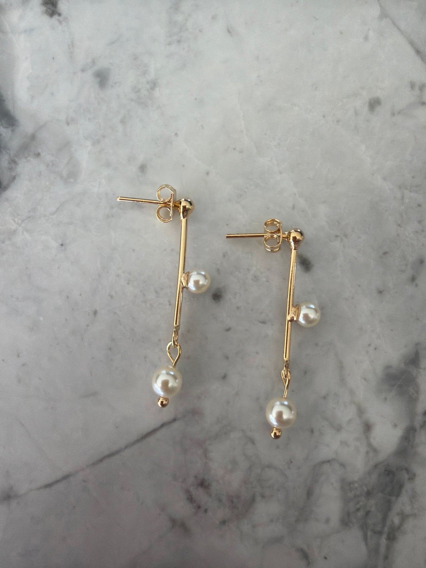 Pearl Artistic Bridal Drop Earrings | 18k Gold filled