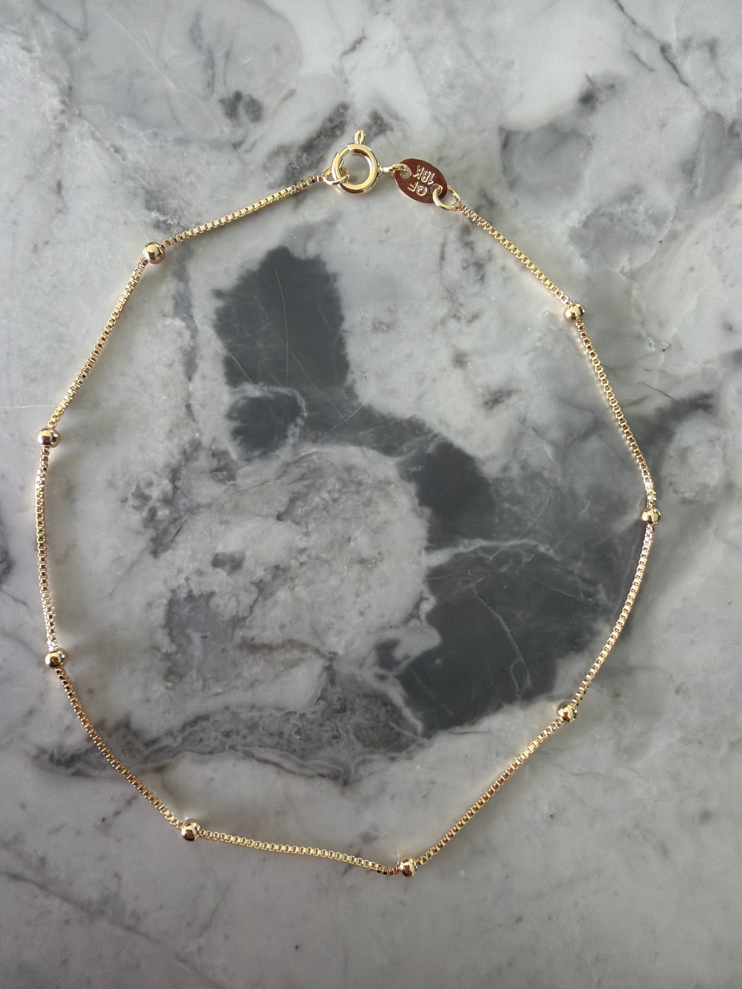 Paris Dainty Ball Accent Gold Anklet SALE