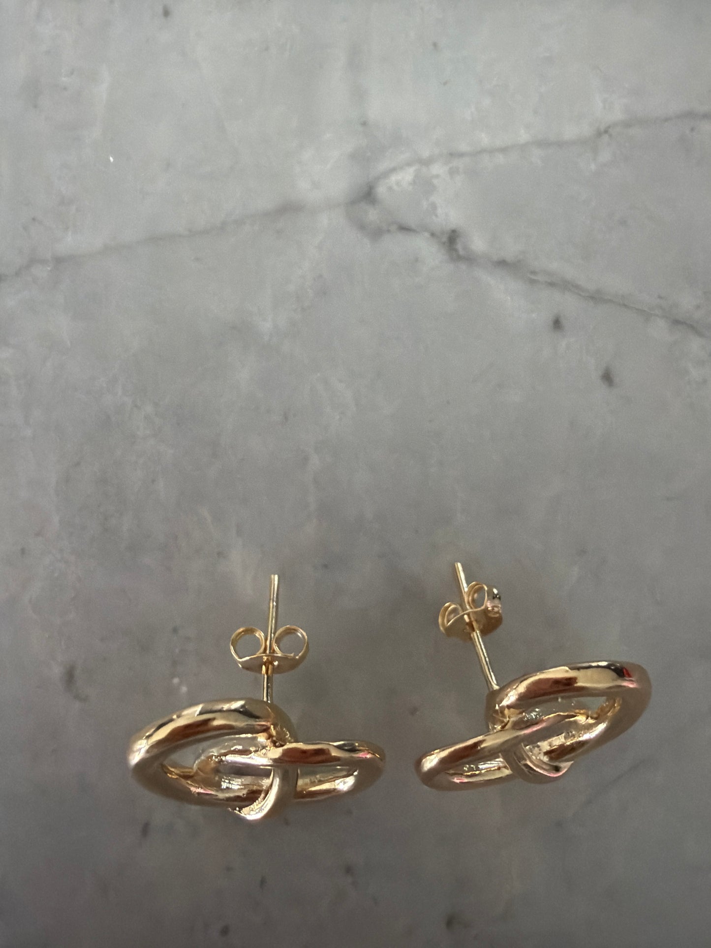 Large Pretzel Heart 18k Gold Filled Studs