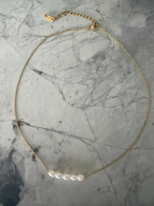 Sofia Waterproof Pearl Necklace | 18k Gold-Coated - Sale