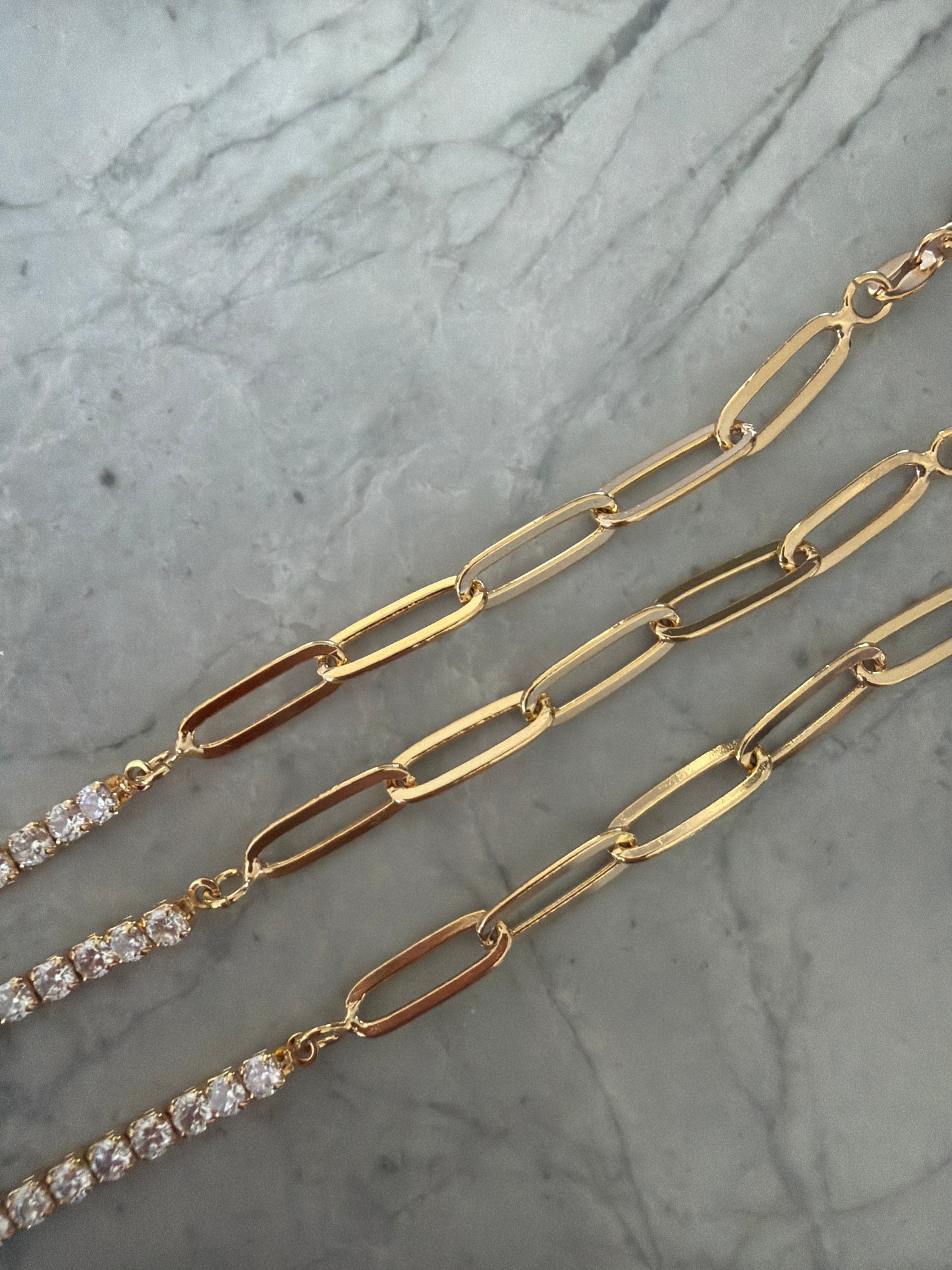 Joyce tennis x paperclip bracelet