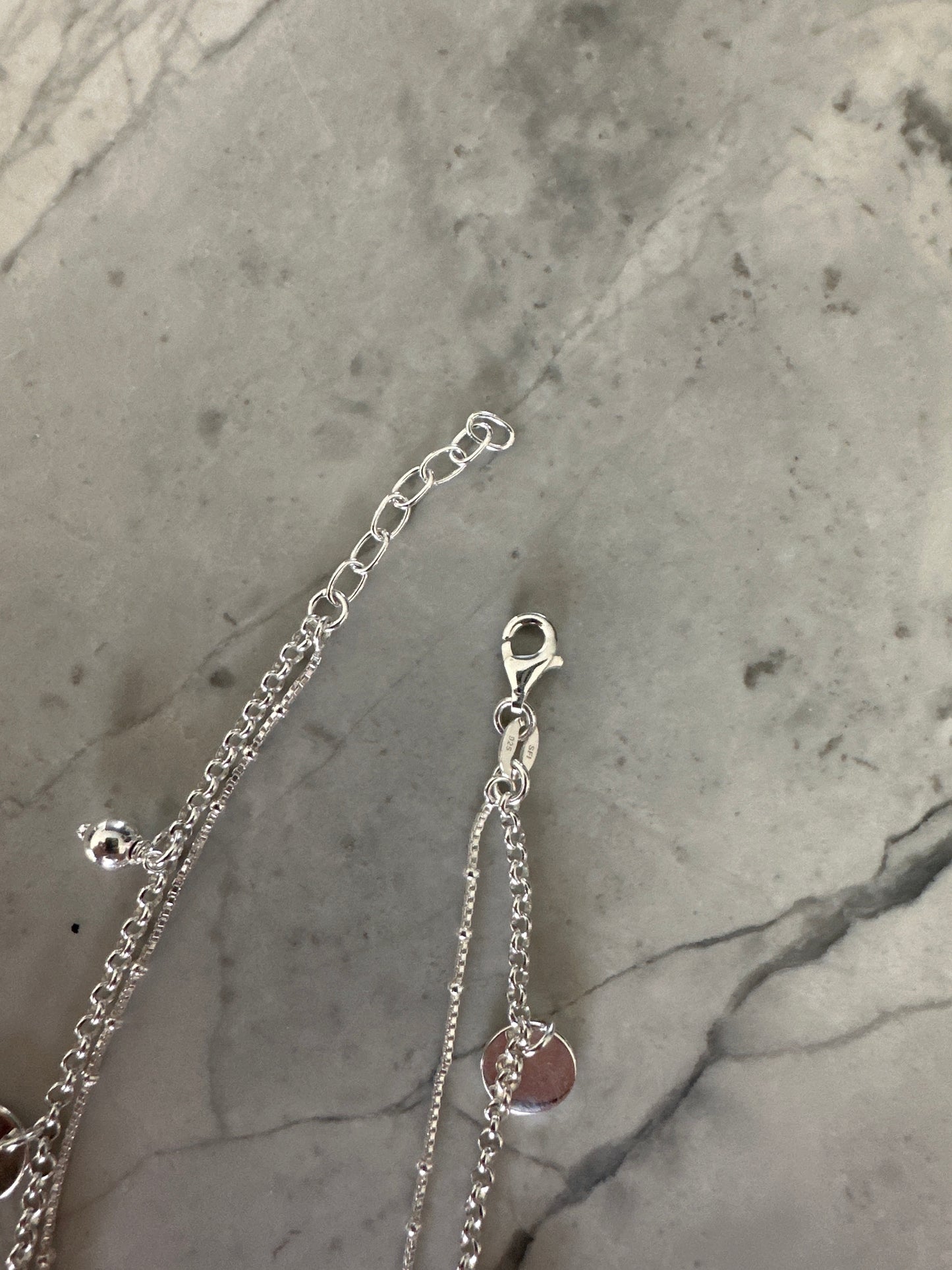Perfect Double Chain Anklet Silver