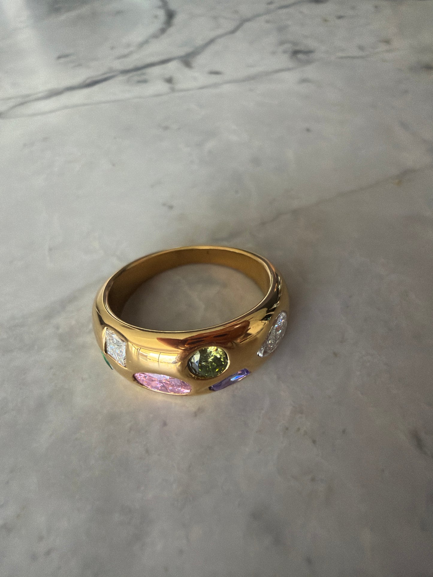 Quinn Confetti Waterproof Ring | 18k Gold-Coated