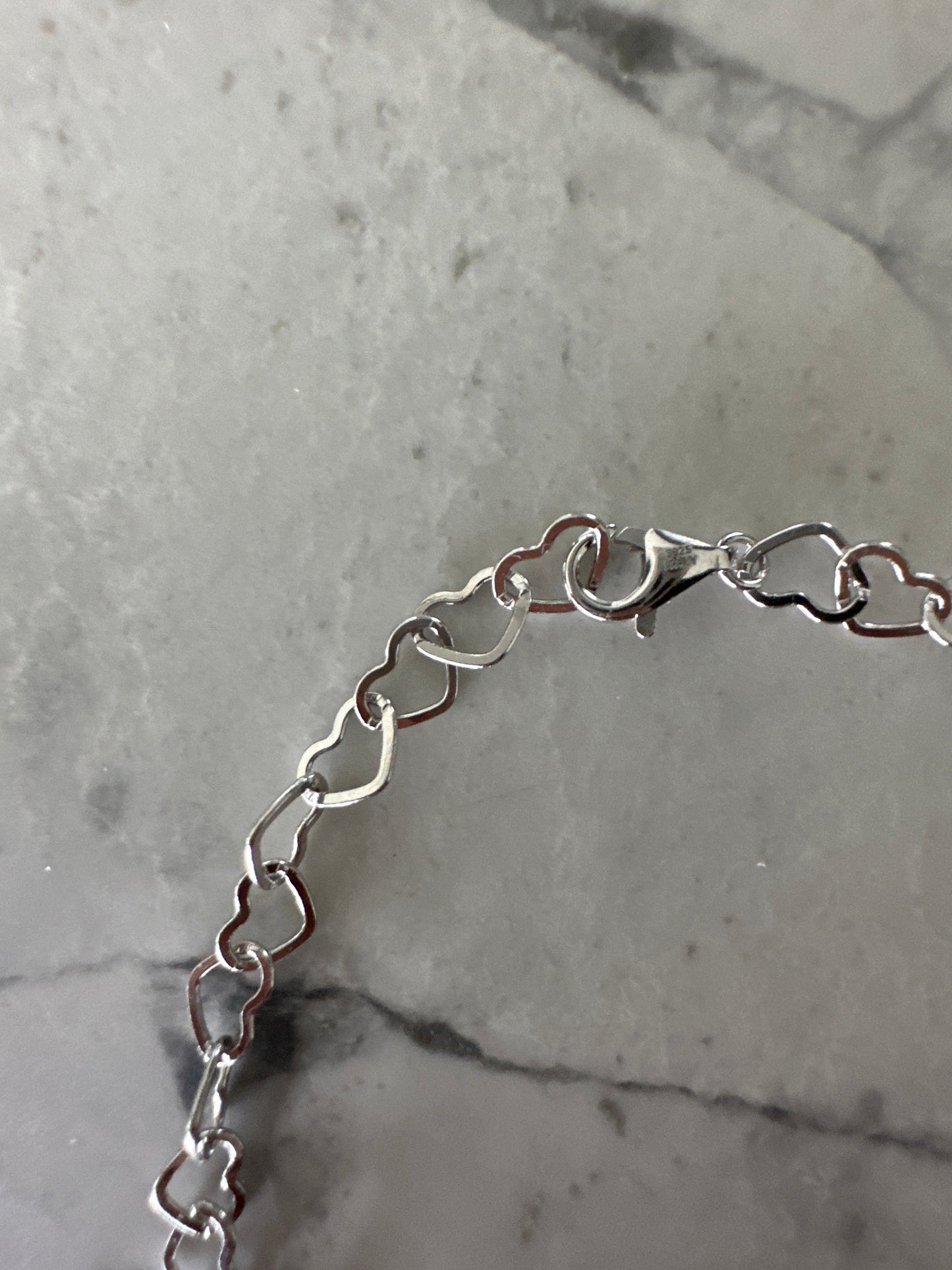Heart Links Bracelet Silver