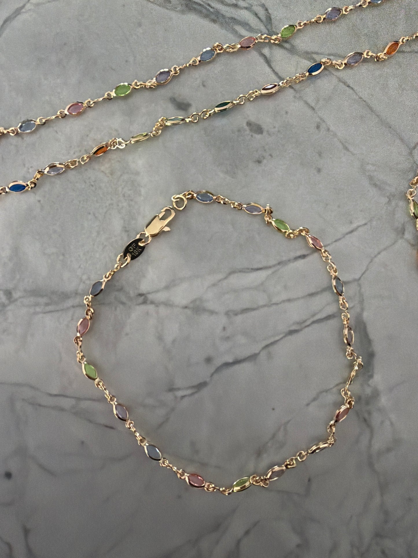 Oval Gem Anklet sample sale 18k gold filled