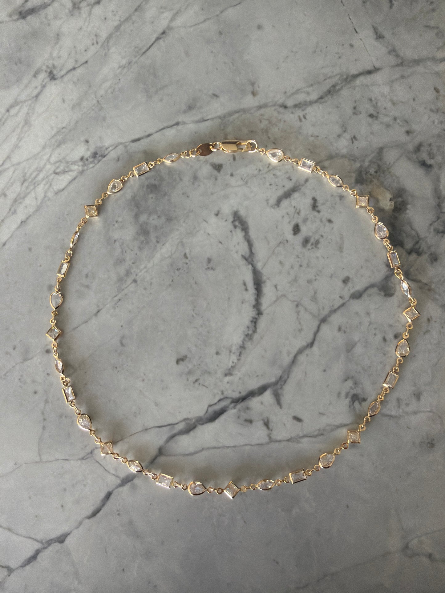 Aurora Crystal Station Necklace | 18k Gold-Filled