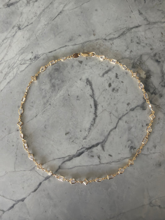 Aurora Crystal Station Necklace | 18k Gold-Filled