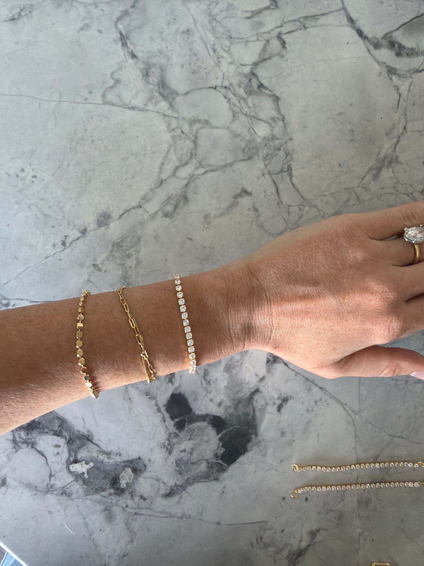 Joyce tennis x paperclip bracelet