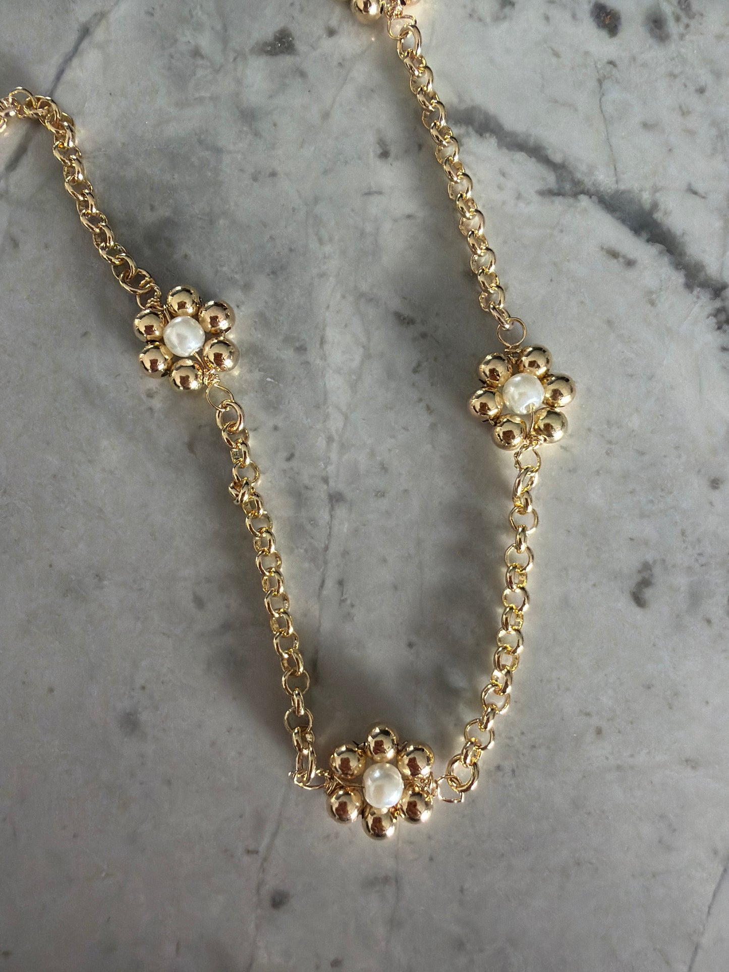 Margaux Pearl Flower Necklace | 18k Gold-Filled