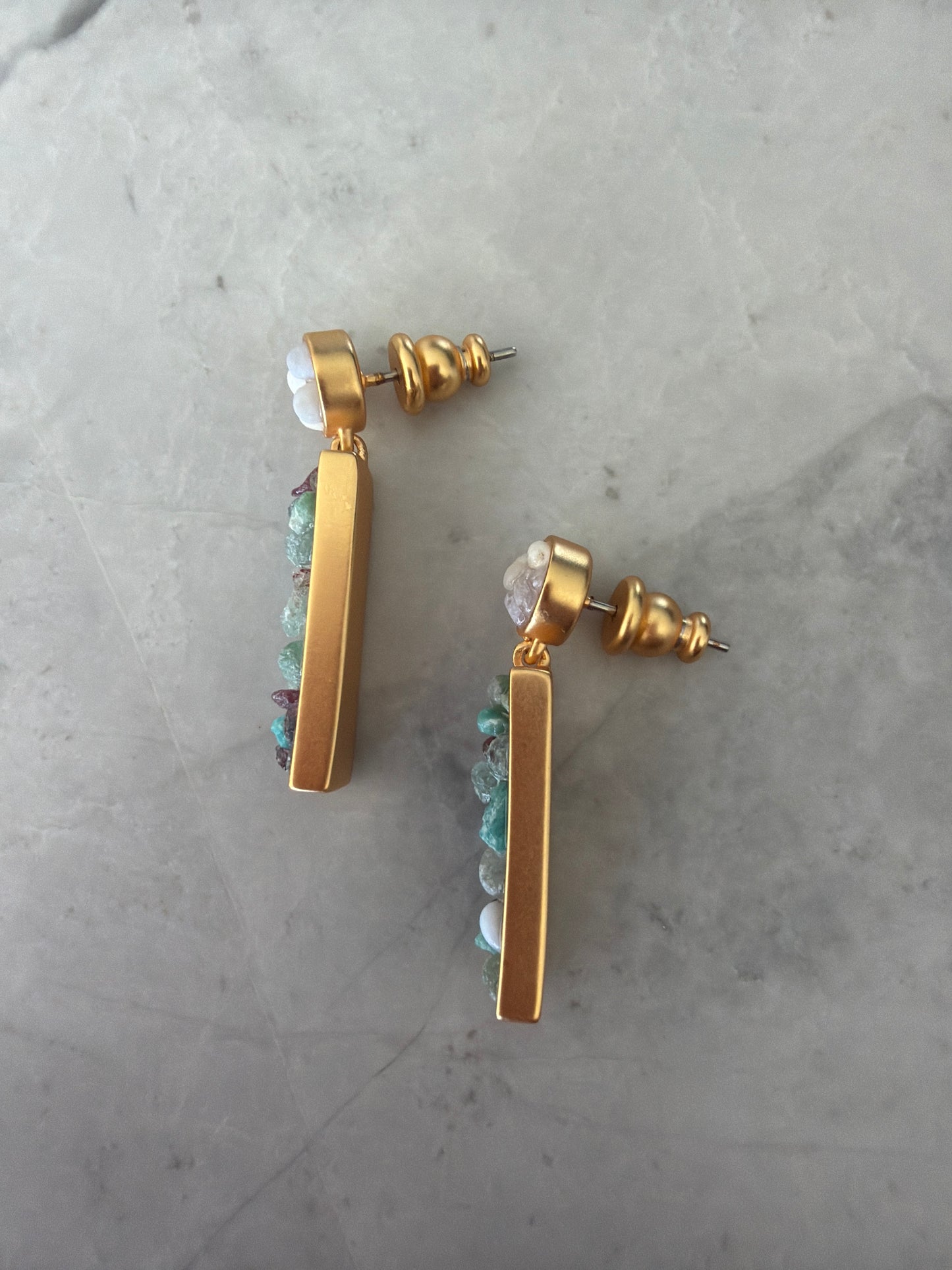 Riviera Stone Drop Earrings - Semi Precious