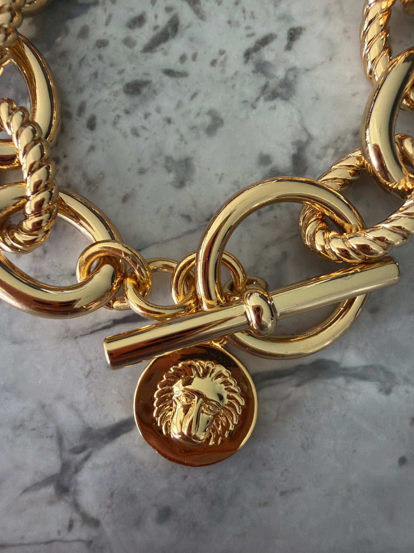 Statement 18K Gold Emblem Bracelet