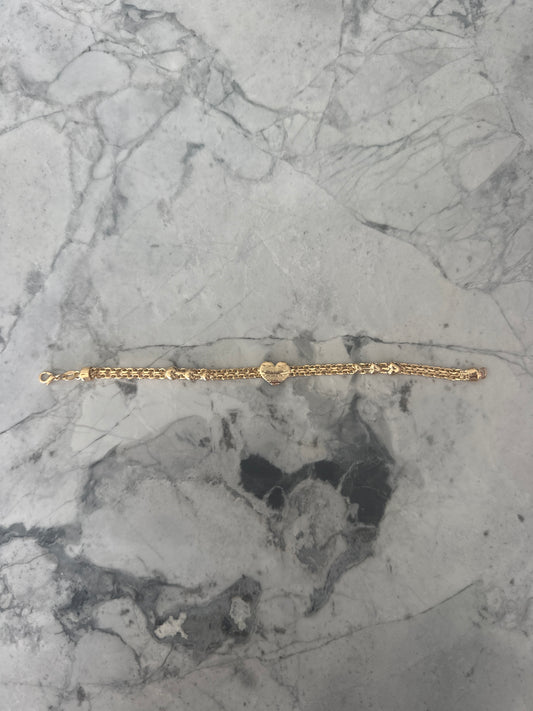 Heart Statement Bracelet Gold
