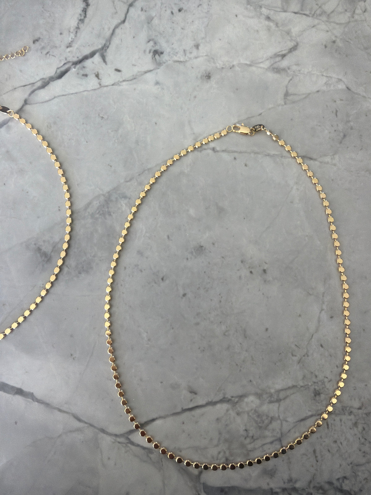 Fleur Flat Circle Chain Waterproof Necklace | 18k Gold-Filled