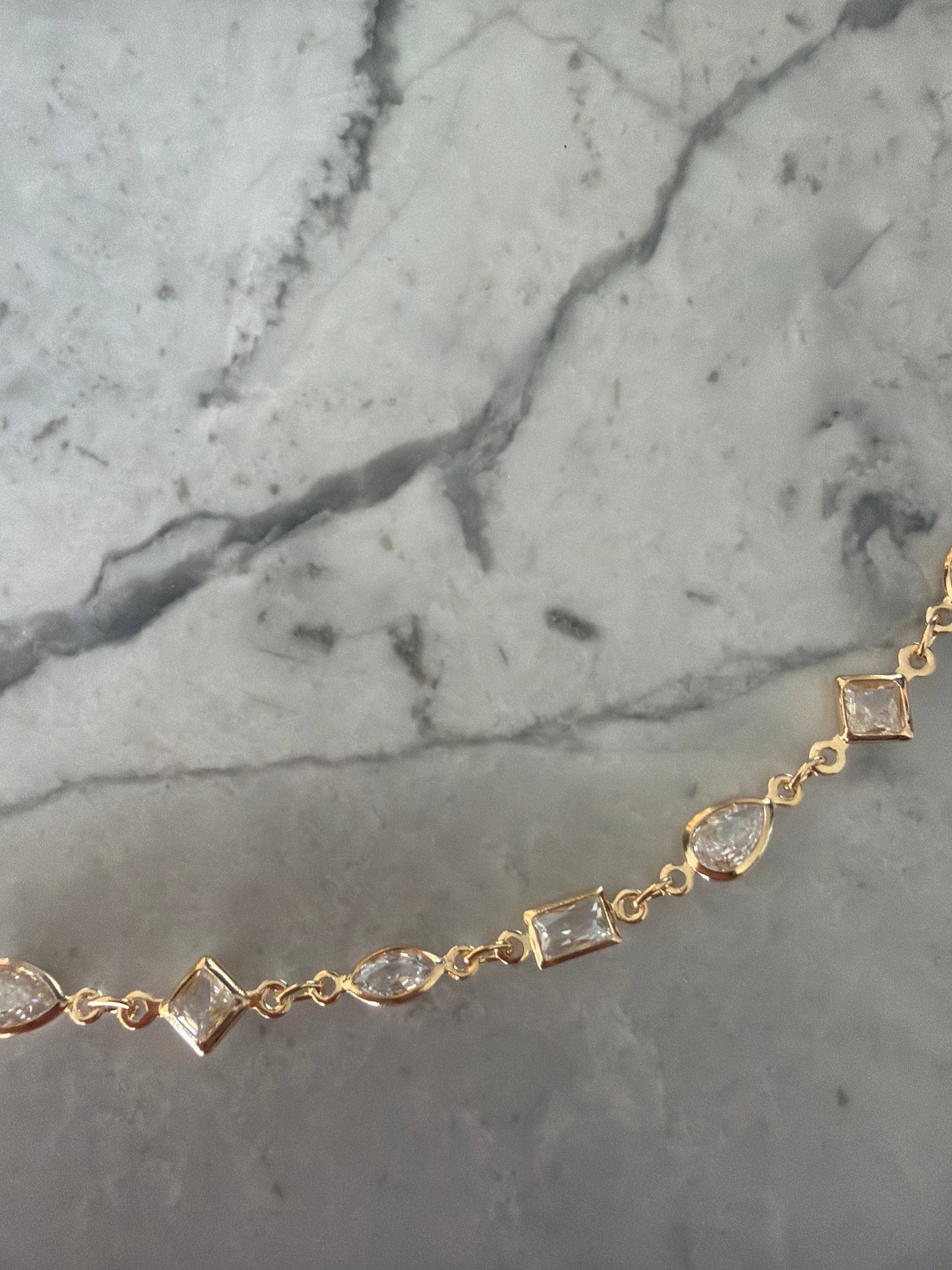 Aurora Crystal Station Necklace | 18k Gold-Filled