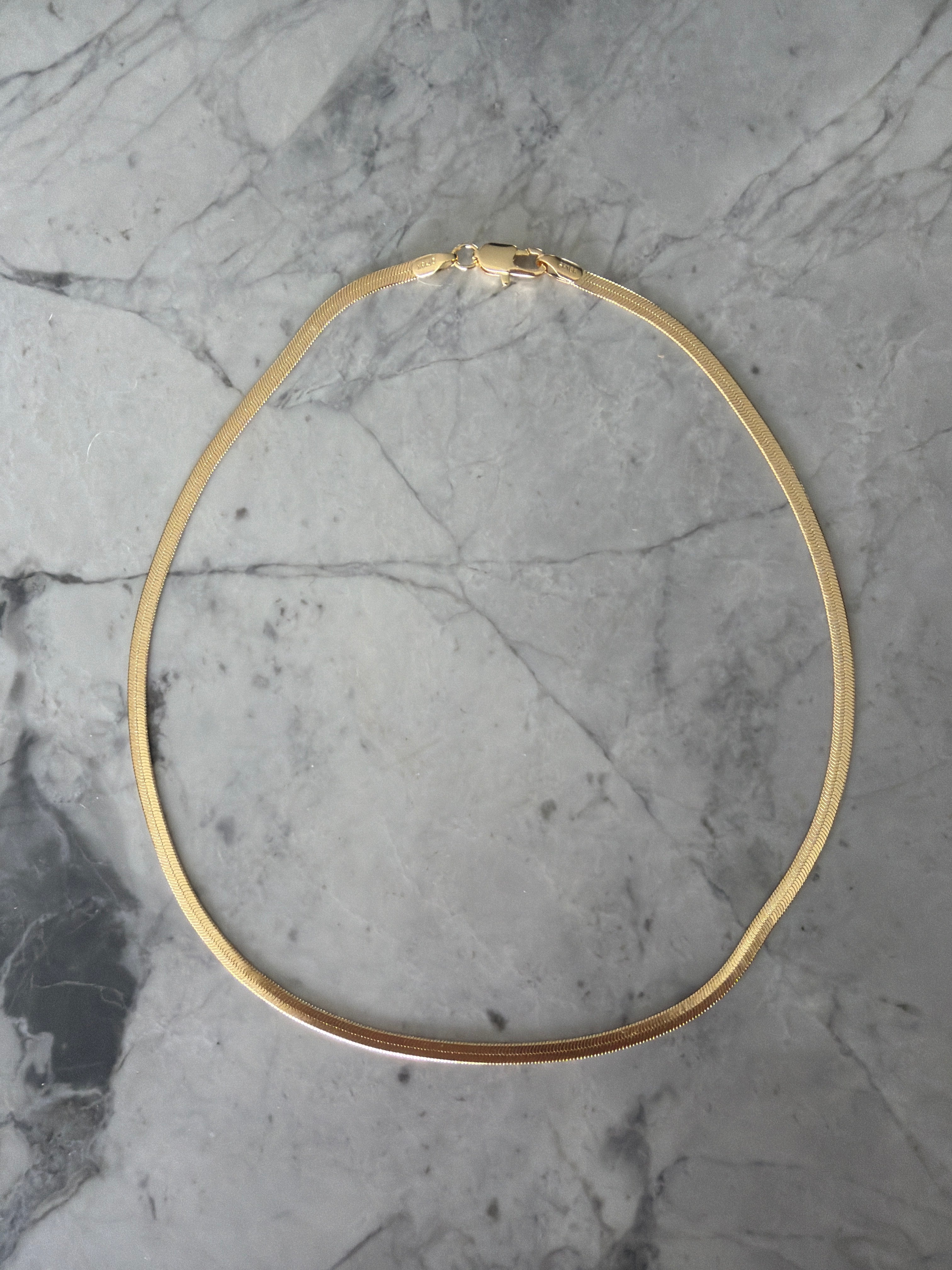 Herringbone Stackable Gold Chain 3mm – Jacqueline Lee