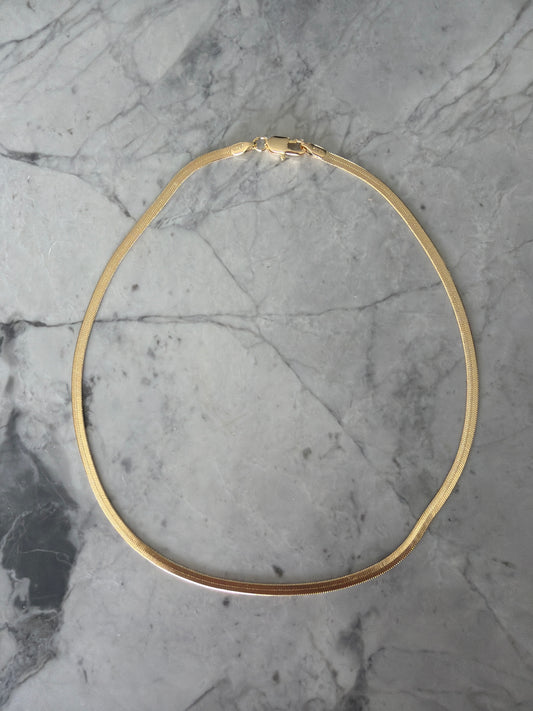 Signature Capsule Classic Herringbone Stackable Gold Chain Necklace