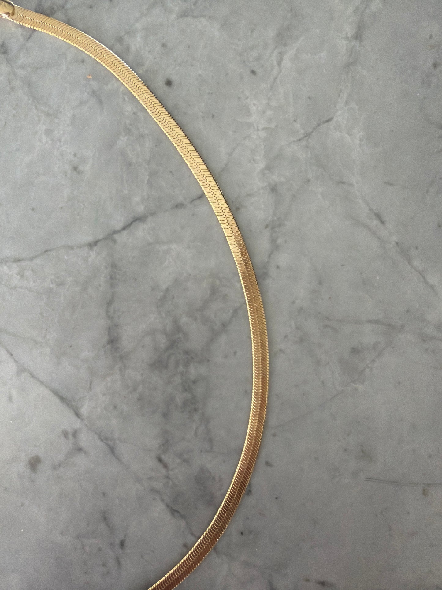 Signature Capsule Classic Herringbone Stackable Gold Chain Necklace