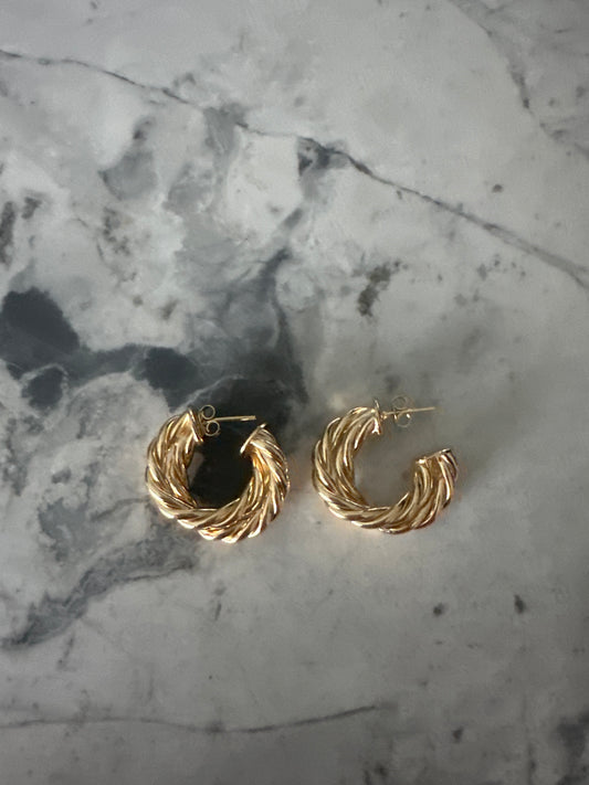 Chunky Statement Hoop Gold Earrings