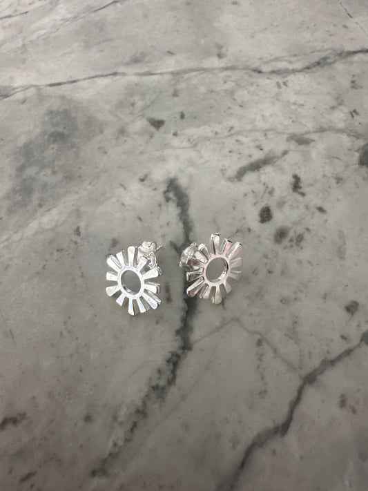 Sunflower Silver Stud Earrings