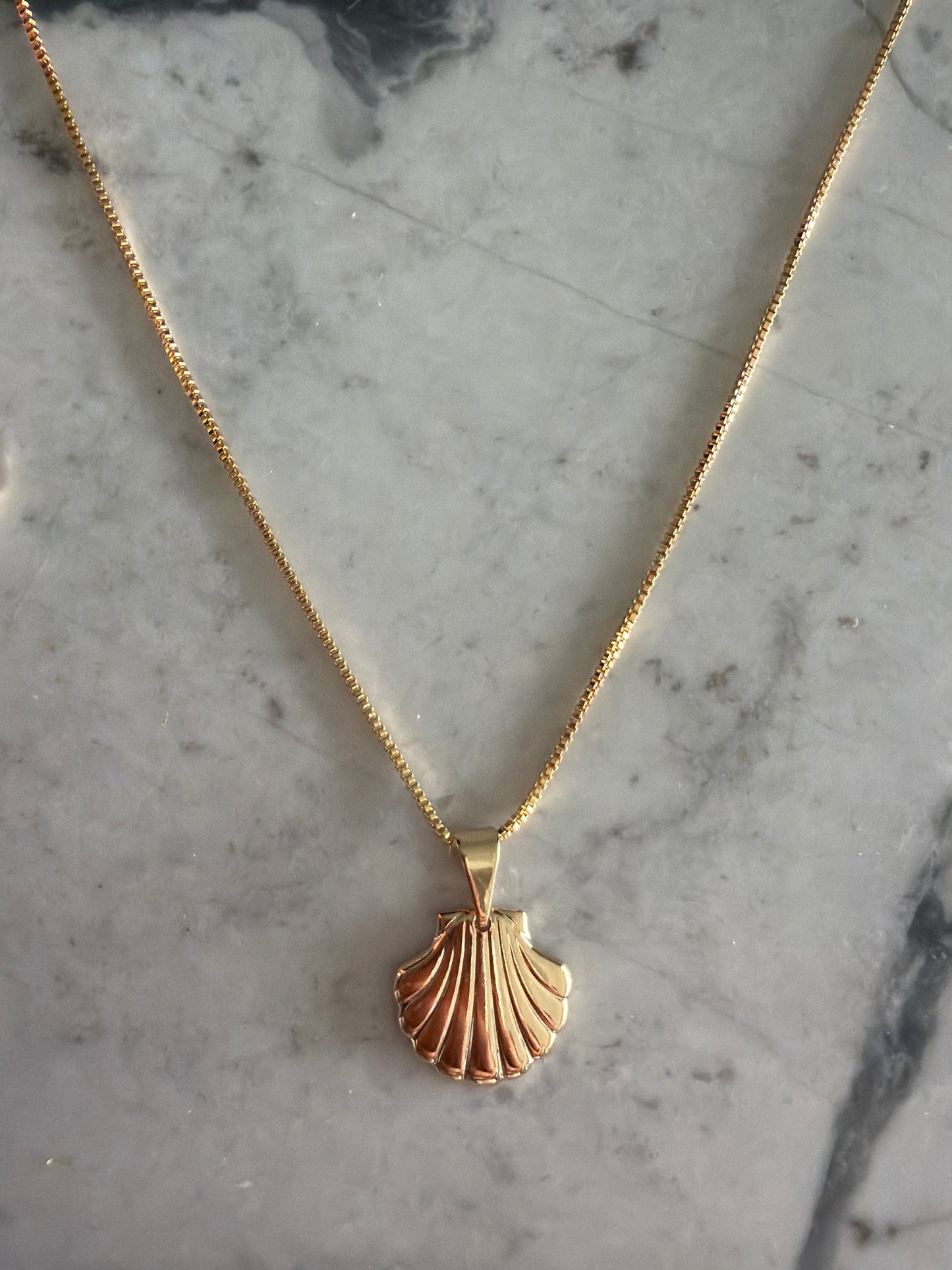 Shell 18k gold-filled necklace and earring set WAREHOUSE SALE