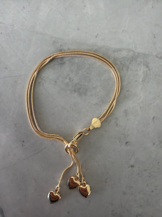 Triple heart unique bracelet