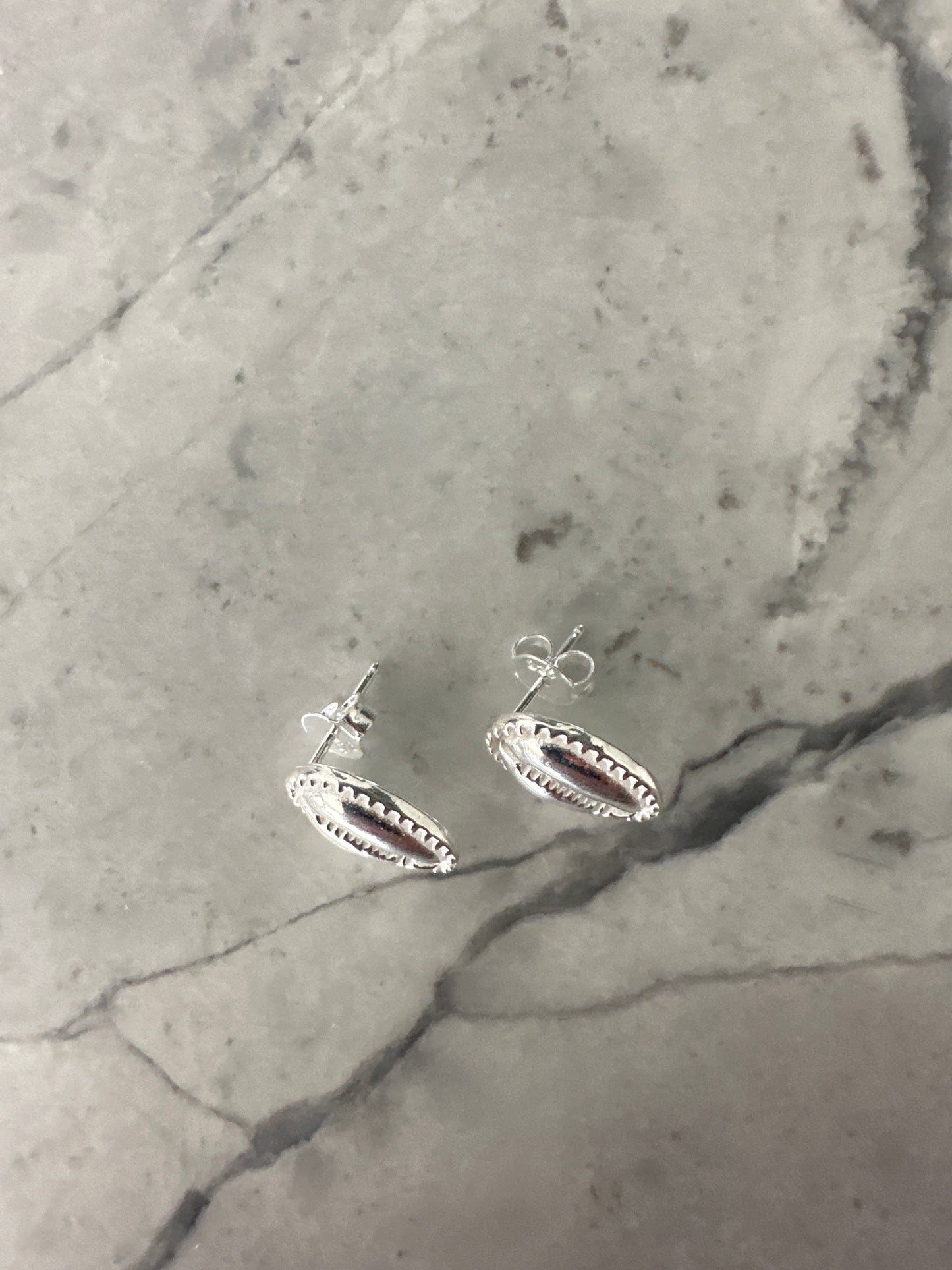 Shell Stud Earrings Silver