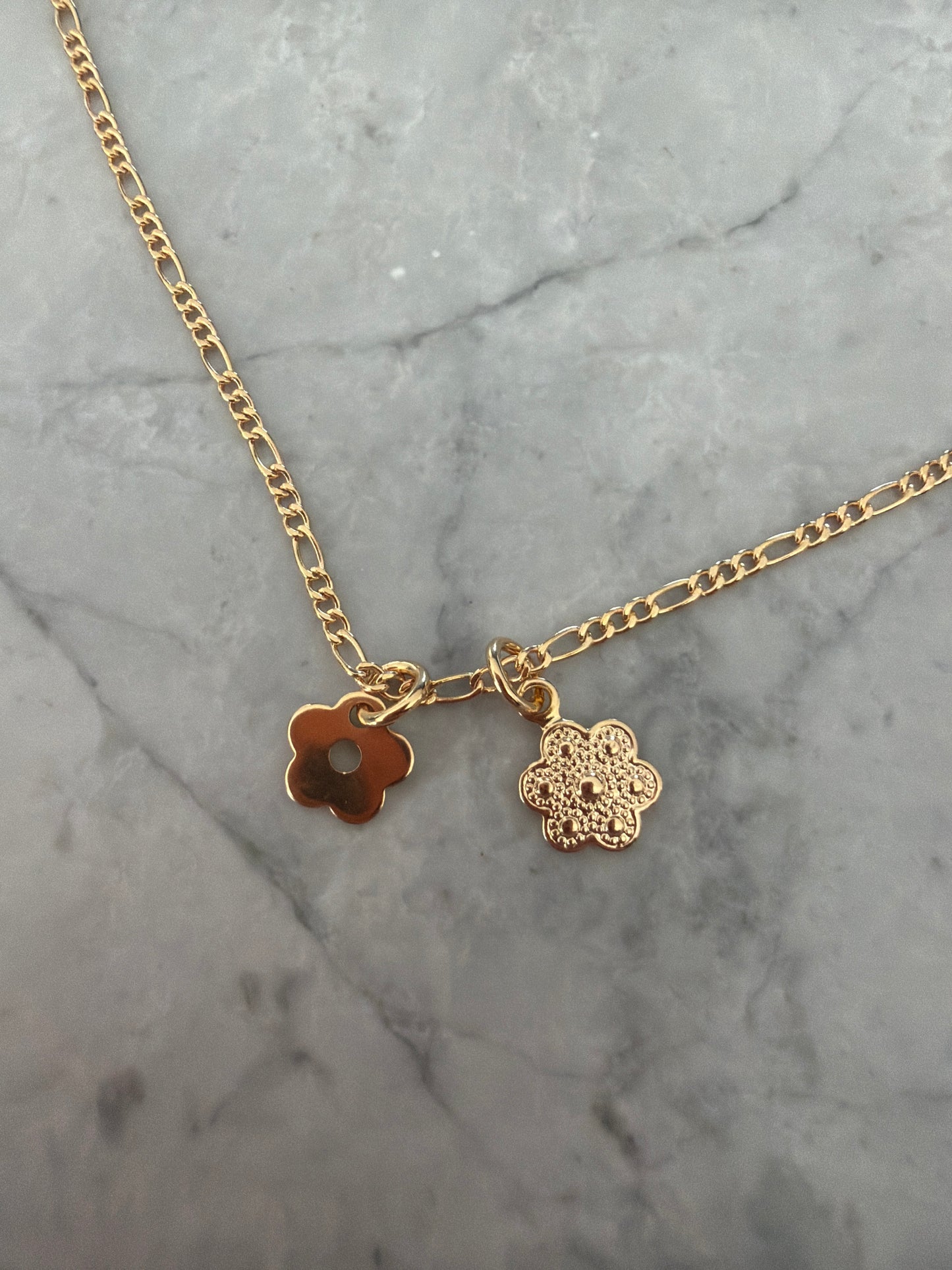 Meadow Double Flower Pendant Necklace | 18k Gold-Filled