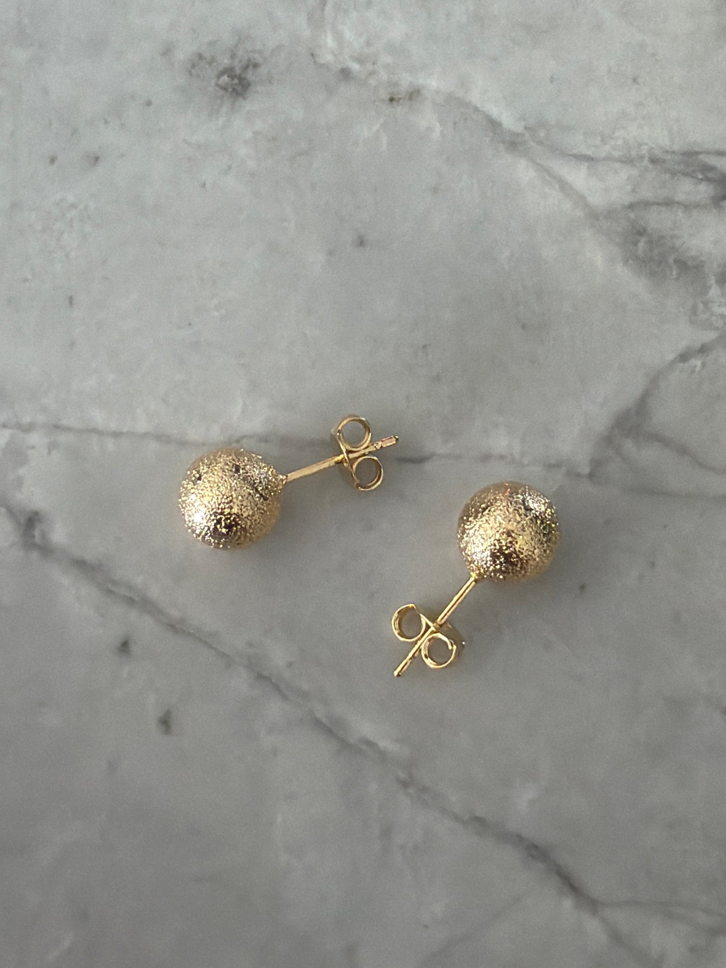 Darcey Deco Ball Gold Stud Earrings
