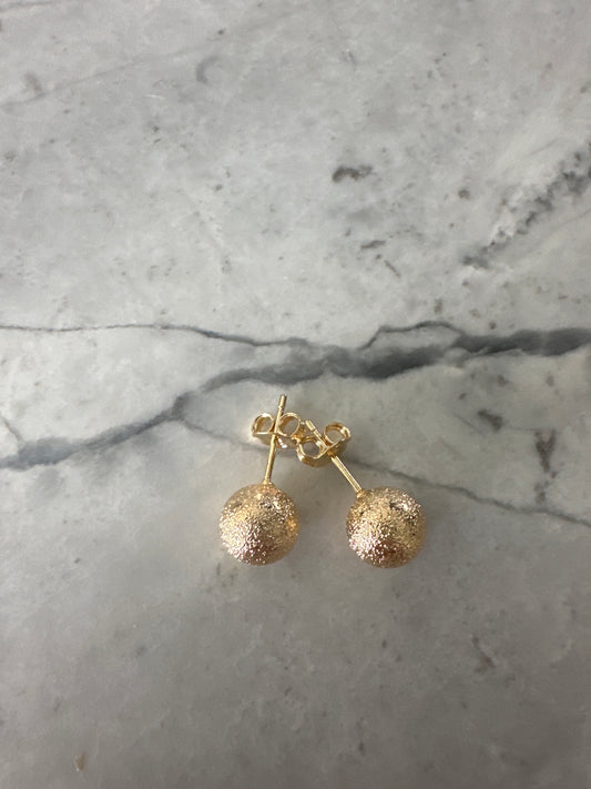 Deco Ball Gold Stud Earrings