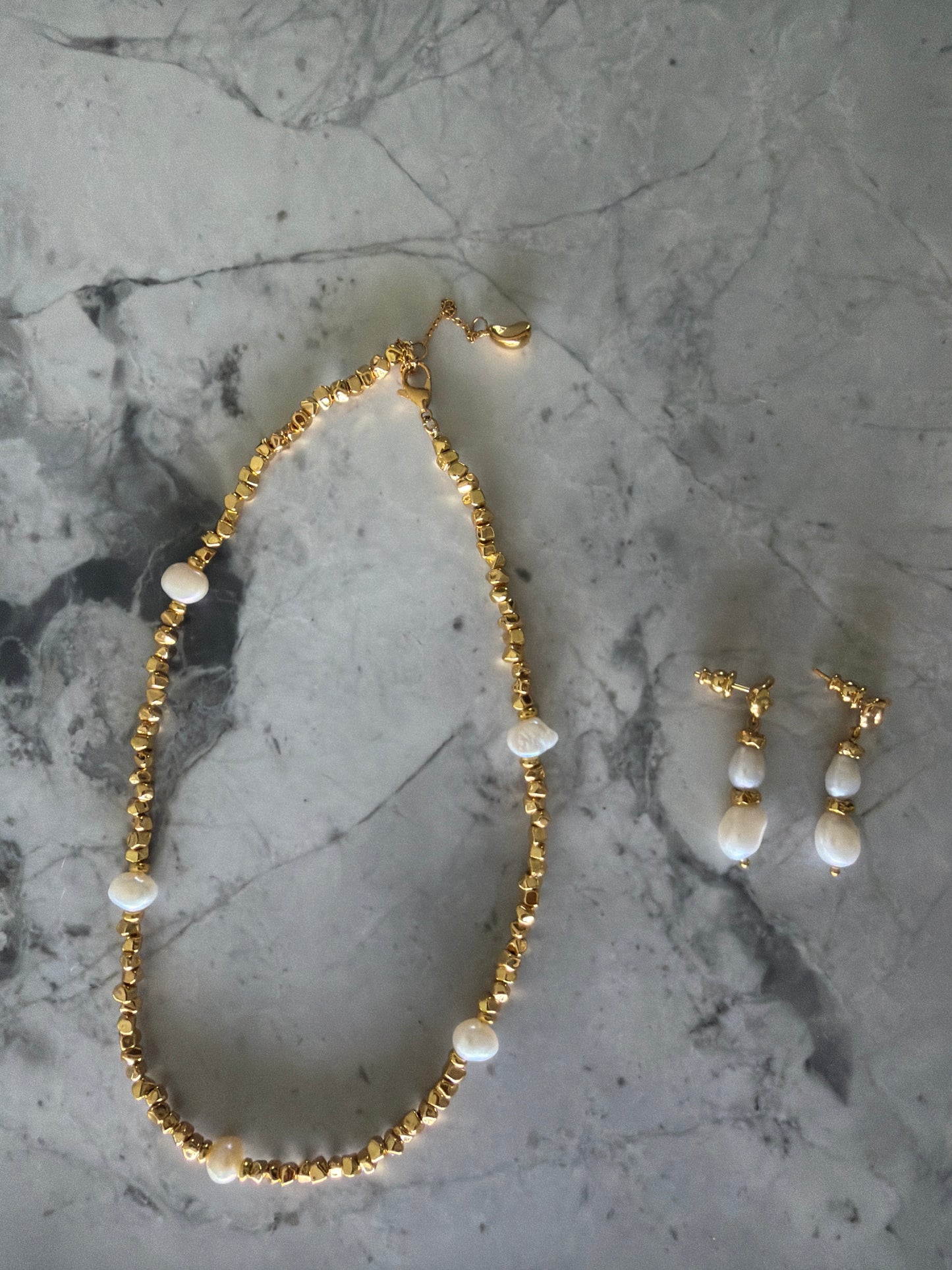 Arial Natural Pearl Drop Earrings — 18K Gold