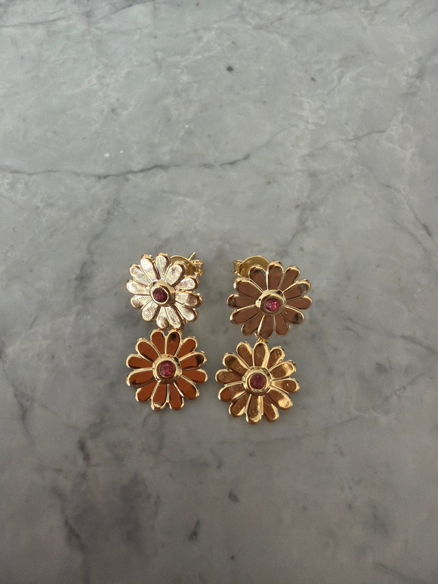 Daisy Italian Flower 18k gold filled earrings