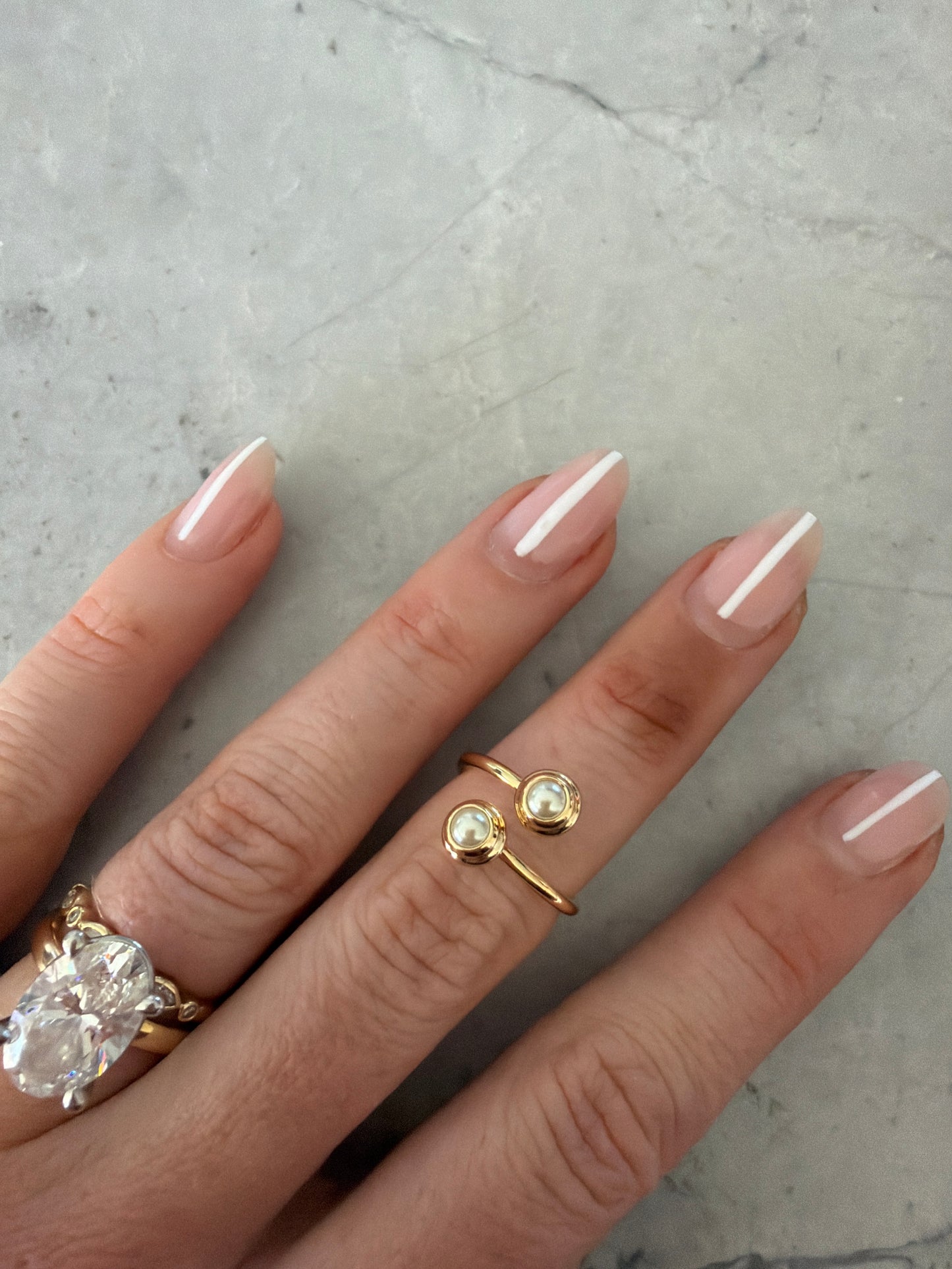 Pearl Gold Fun Euro Summer Ring