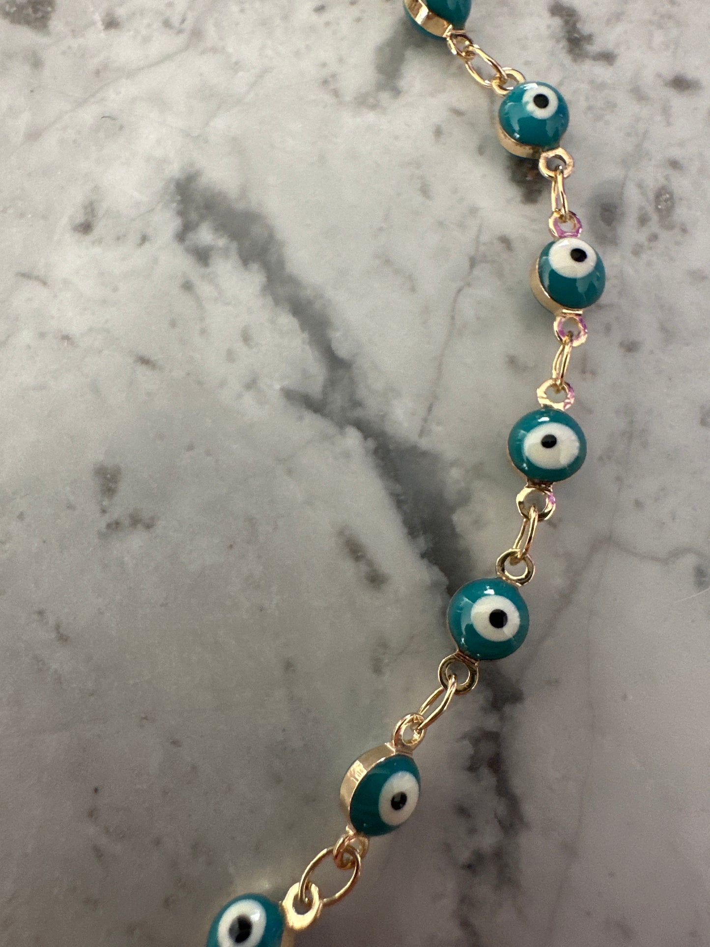 Evil eye anklet 18k gold-filled