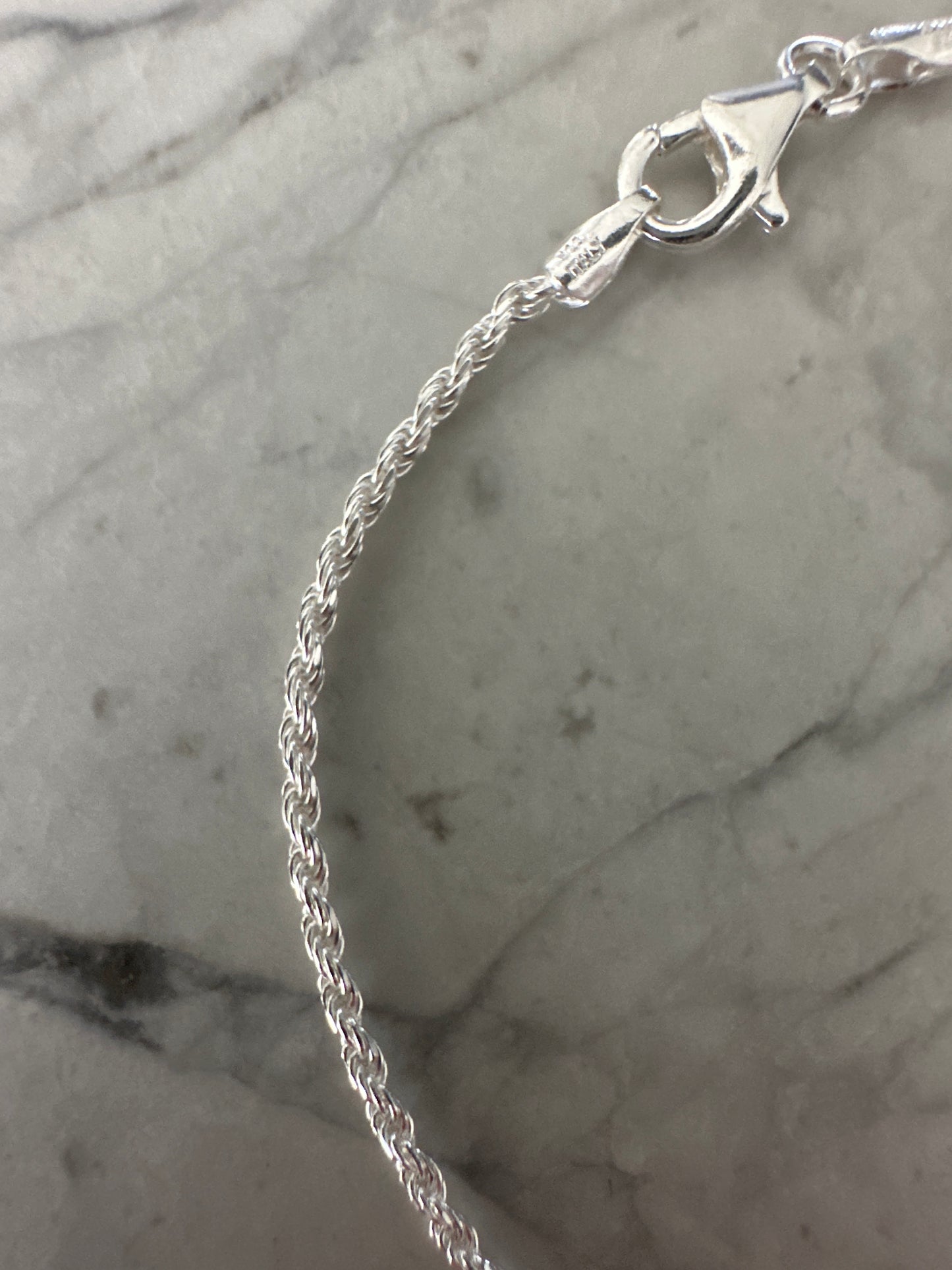 Dainty Rope Tie Chain Bracelet Silver