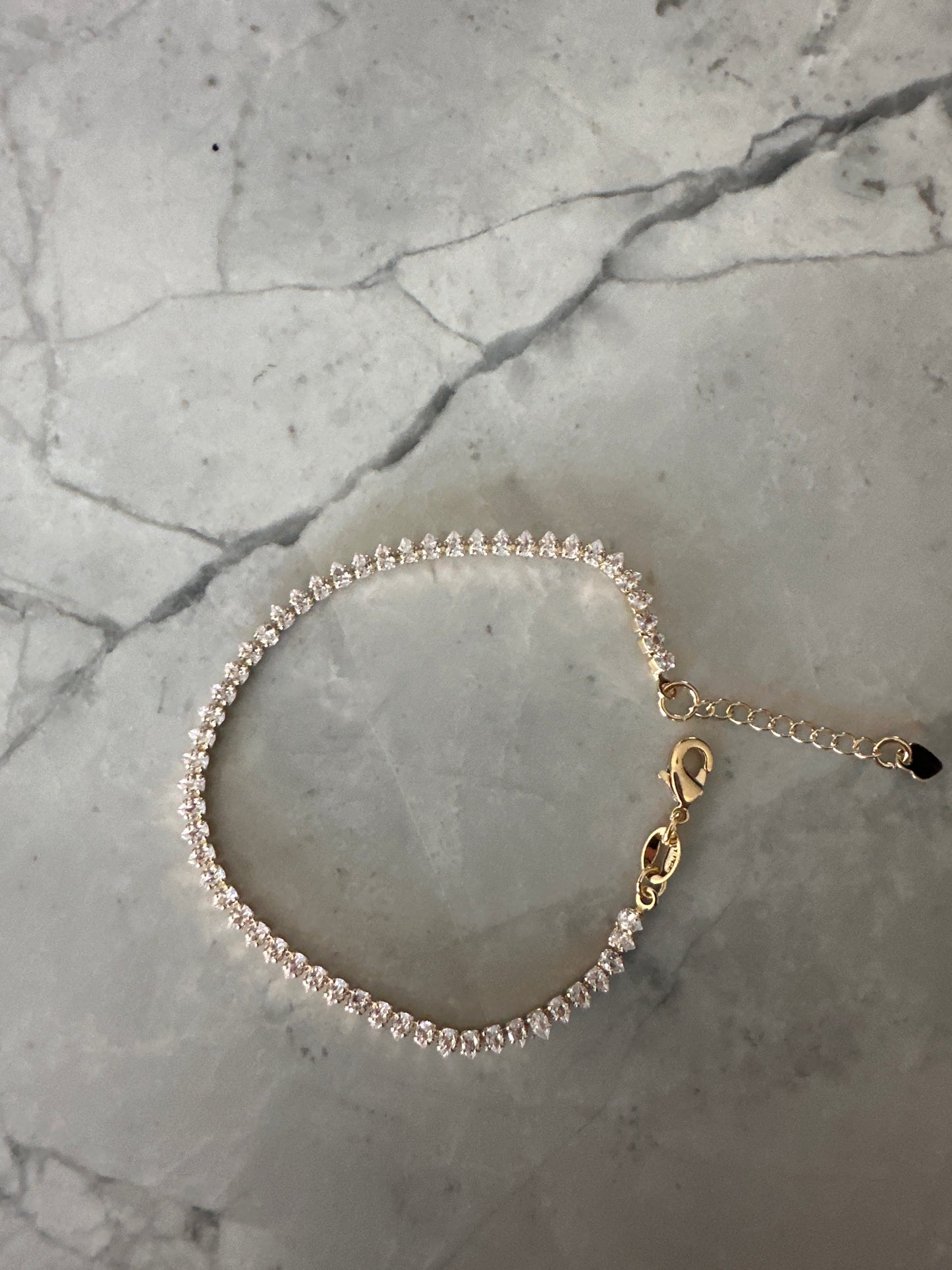 Dainty Pear Tennis Bracelet Gold