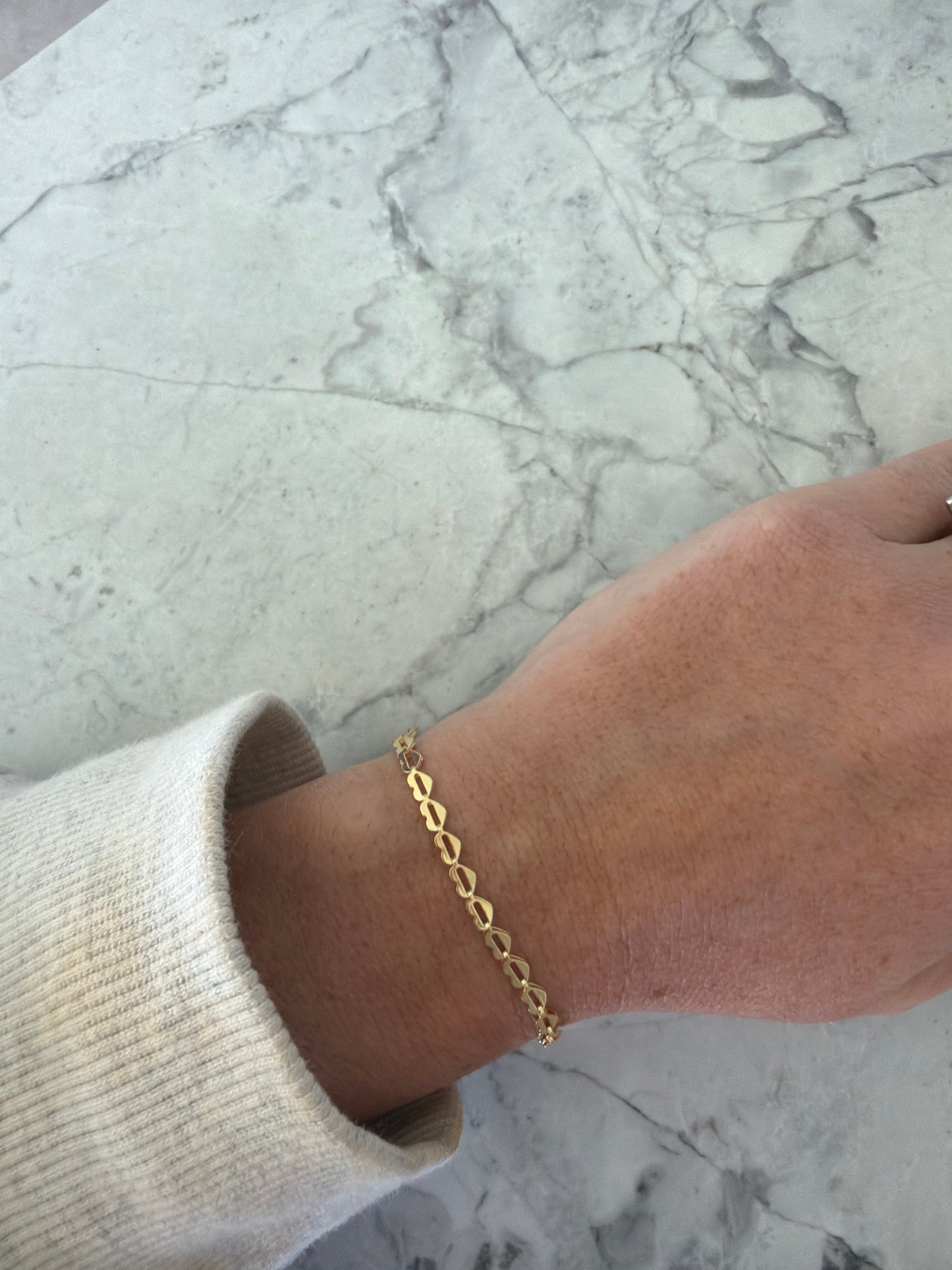 Alba Flat Heart Bracelet Gold SALE