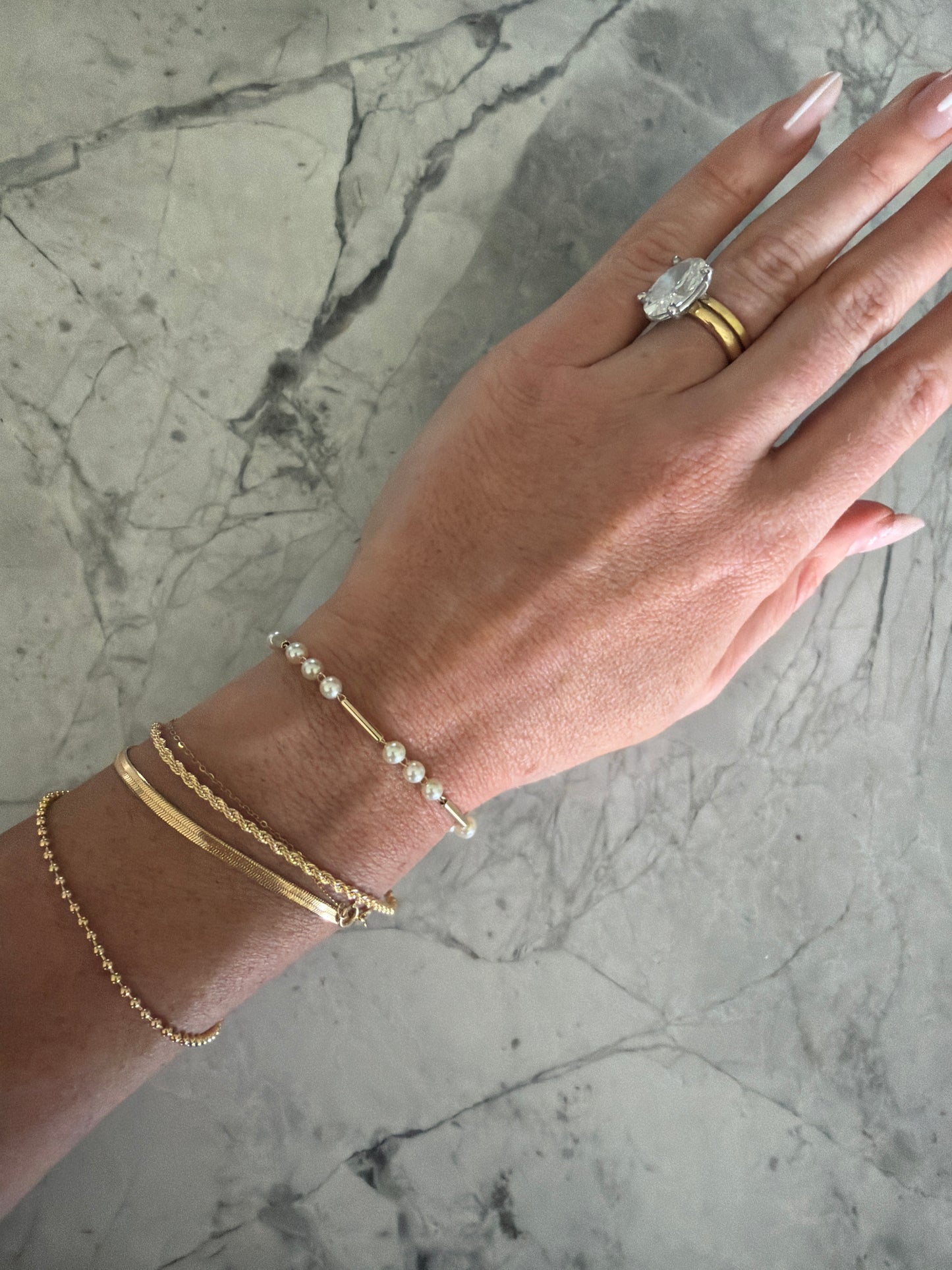 Amy Pearl Stitch Bracelet | 18k Gold-Filled