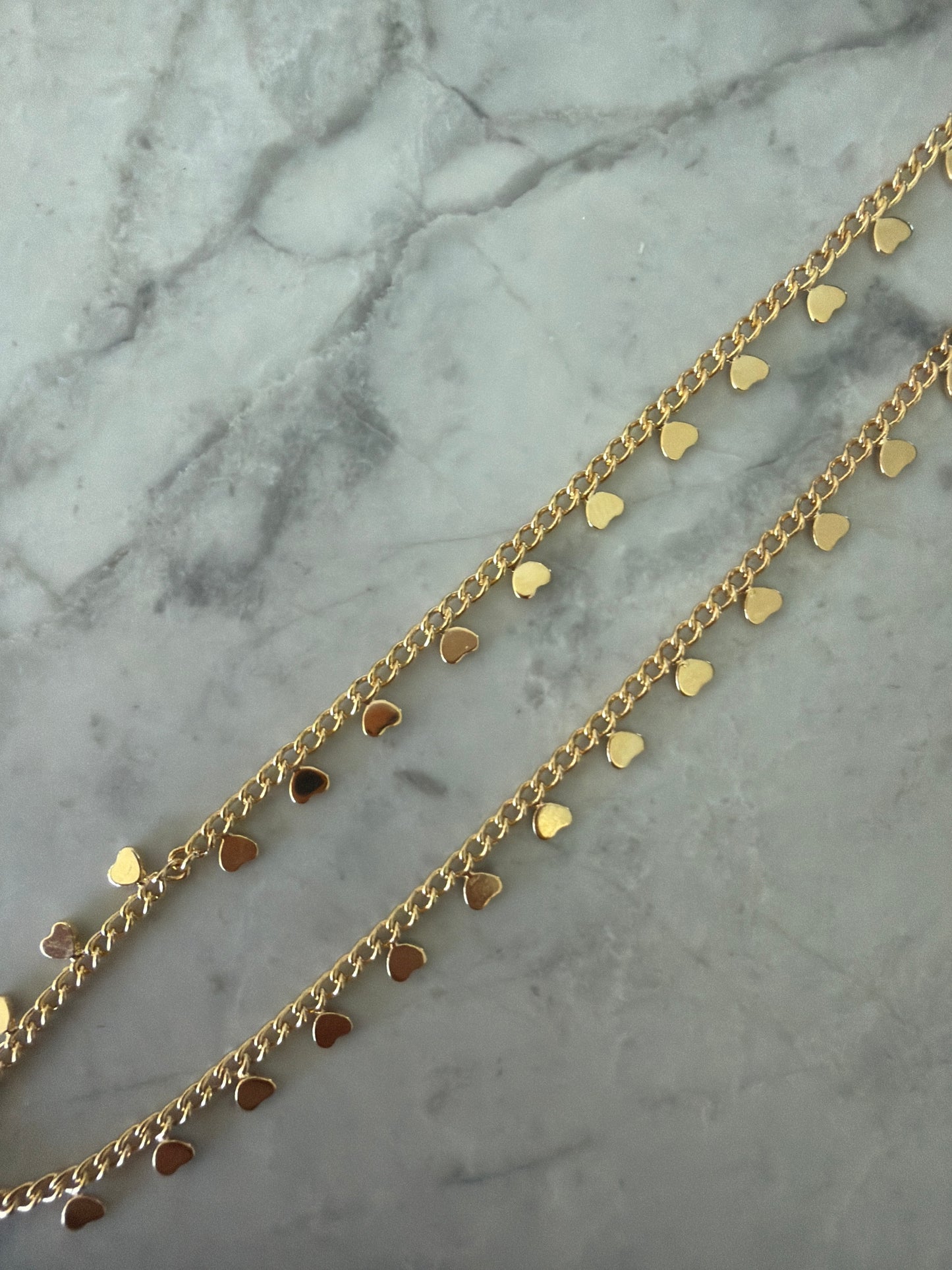 Tiny Hearts Accent Stackable Gold Necklace SALE