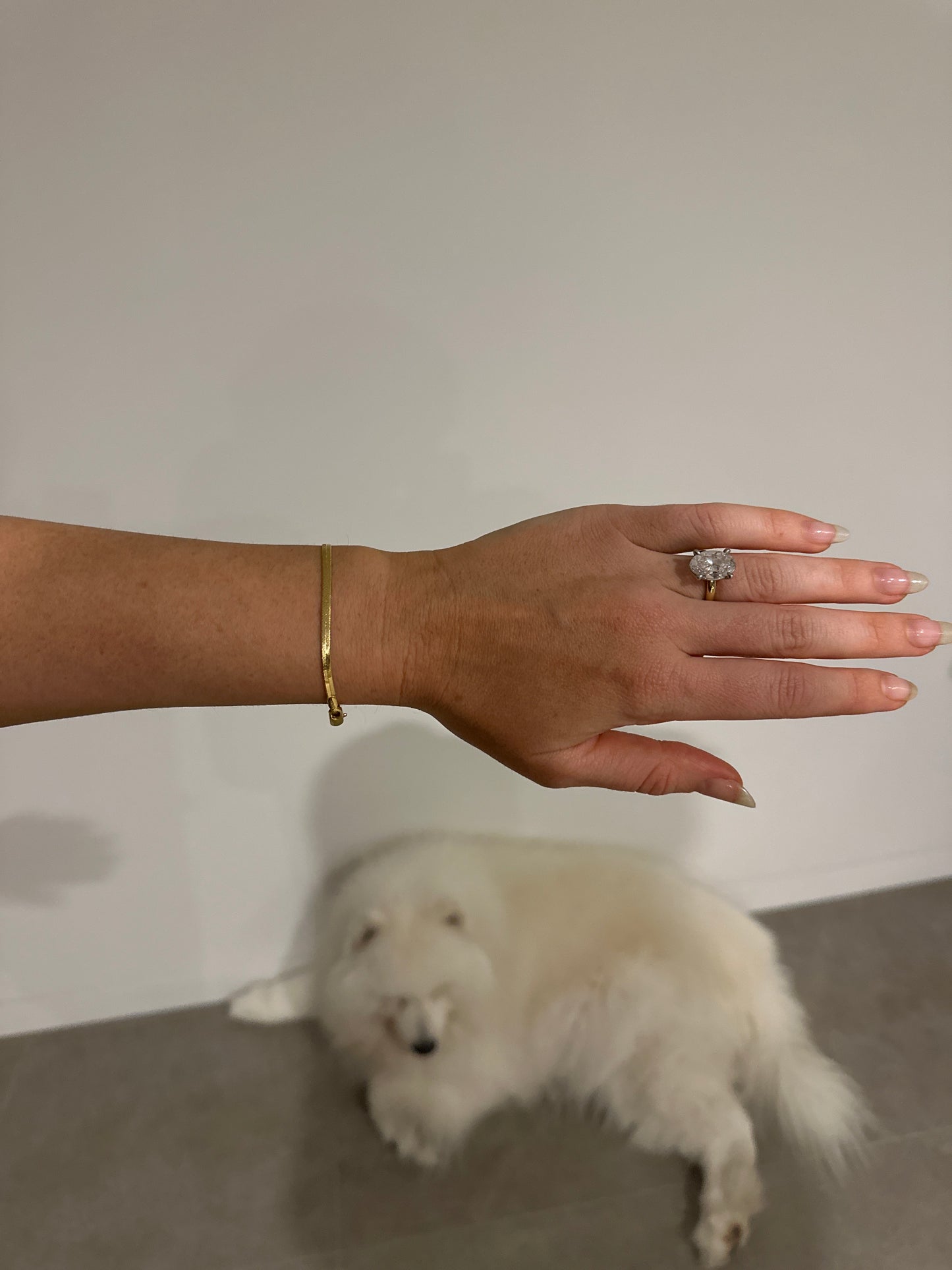 Herringbone Stackable Bracelet Gold