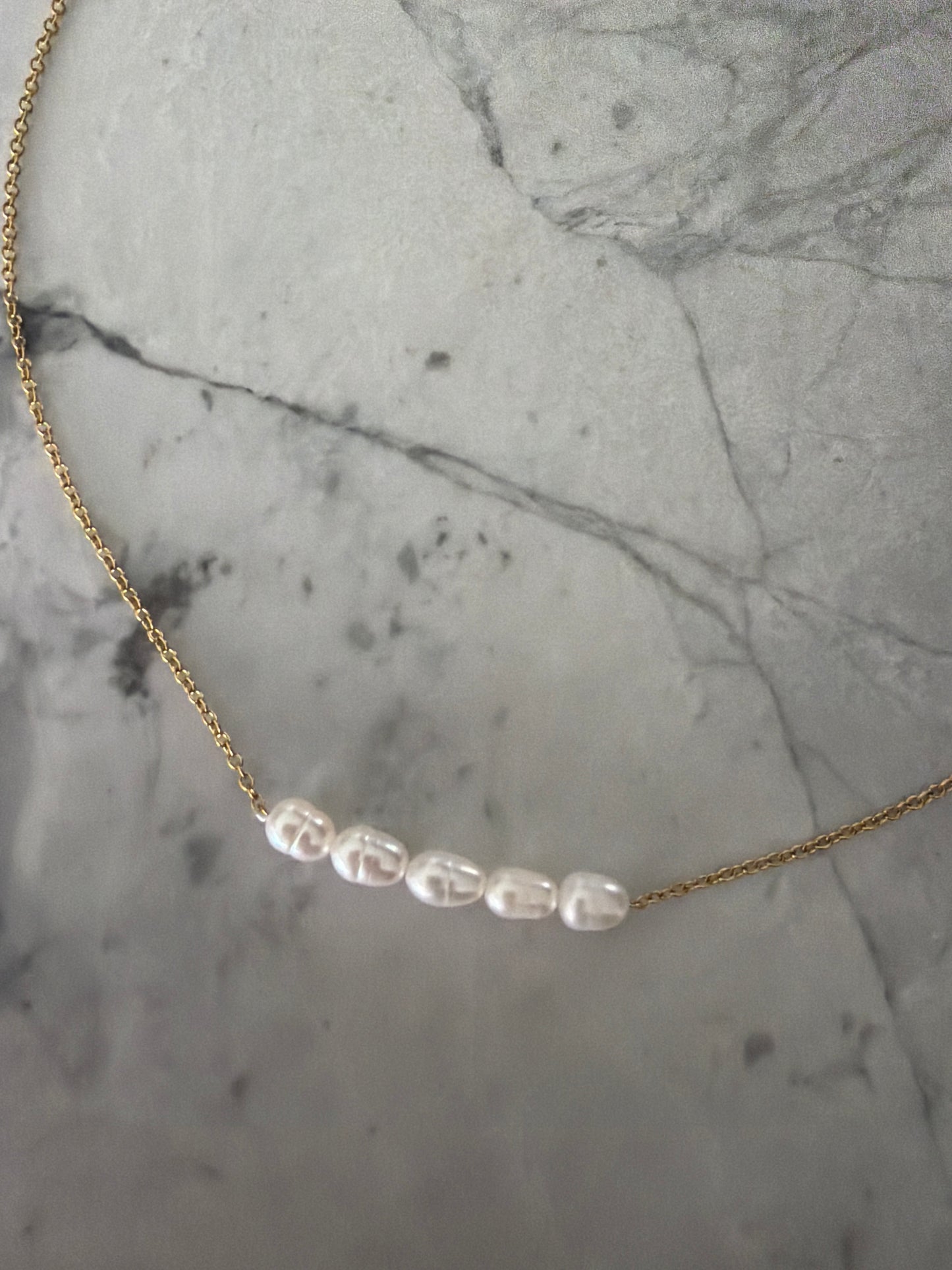 Sofia Waterproof Pearl Necklace | 18k Gold-Coated - Sale