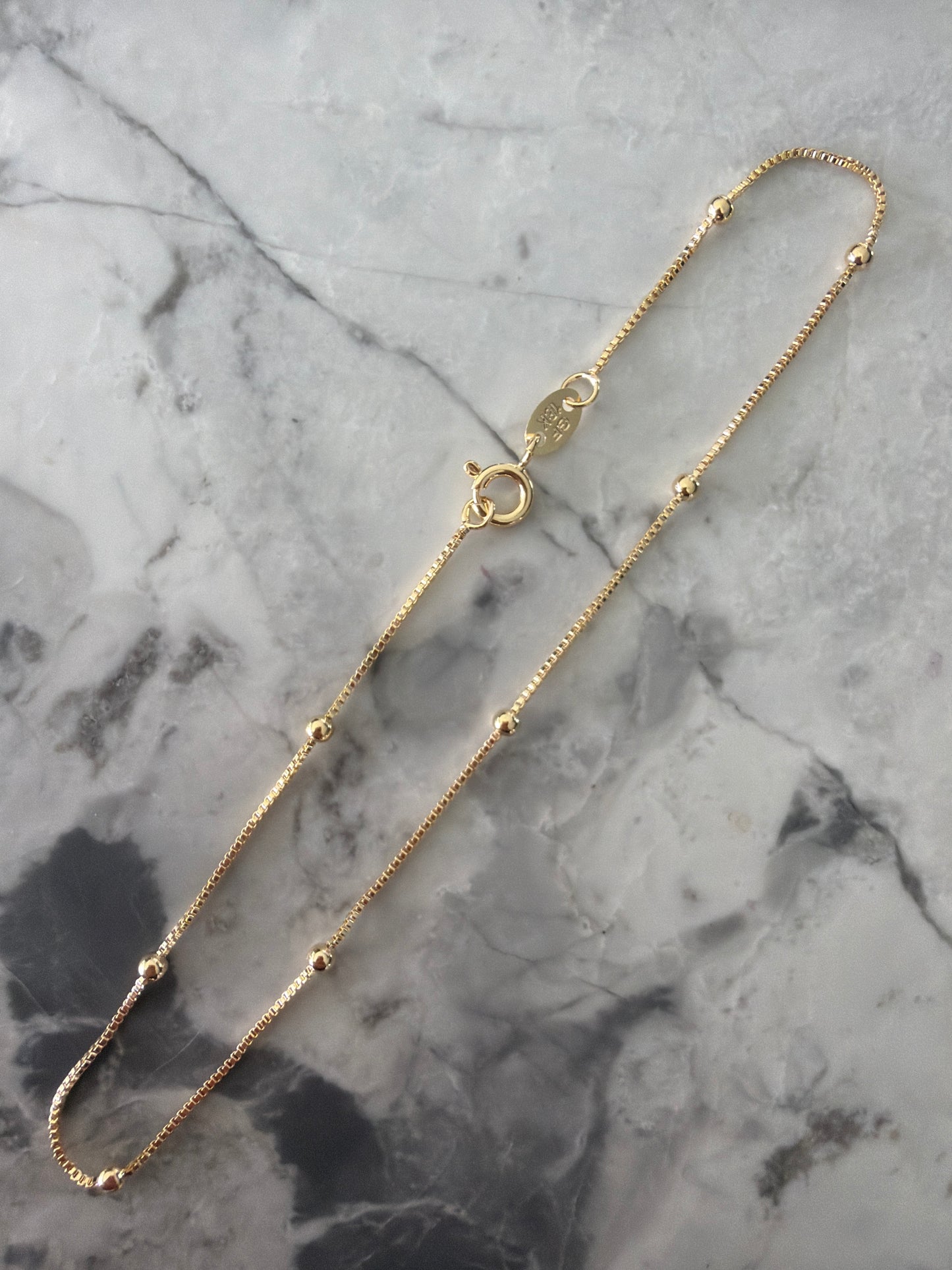Paris Dainty Ball Accent Gold Anklet SALE