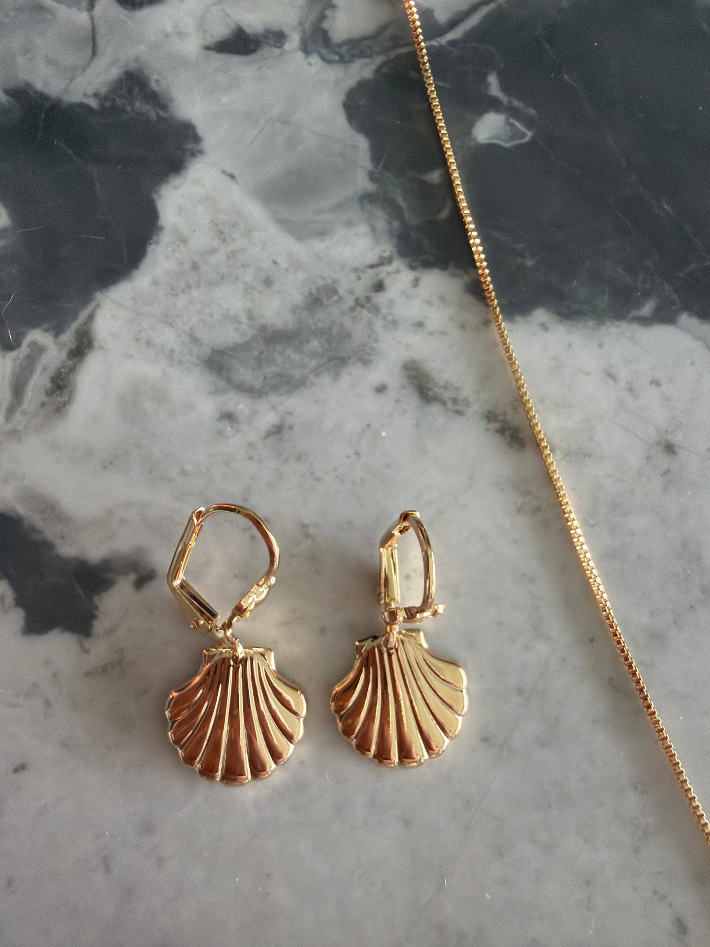 Shell 18k gold-filled necklace and earring set WAREHOUSE SALE