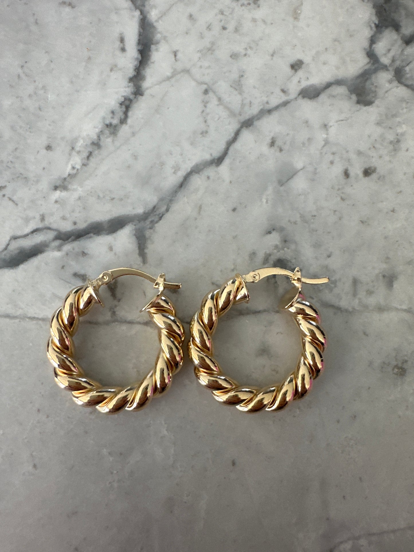 Twist Hoop Gold Earrings